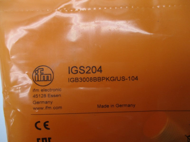 IFM EFECTOR IGS204 IGB3008BBPKG/US-104 10-30VDC NSMP