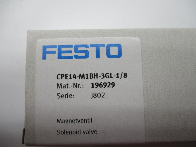 FESTO CPE14-M1BH-3GL-1/8 196929 24VDC NSMP