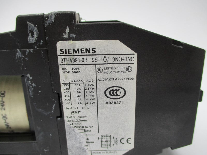 SIEMENS 3TH4391-0B 24VDC NSNP