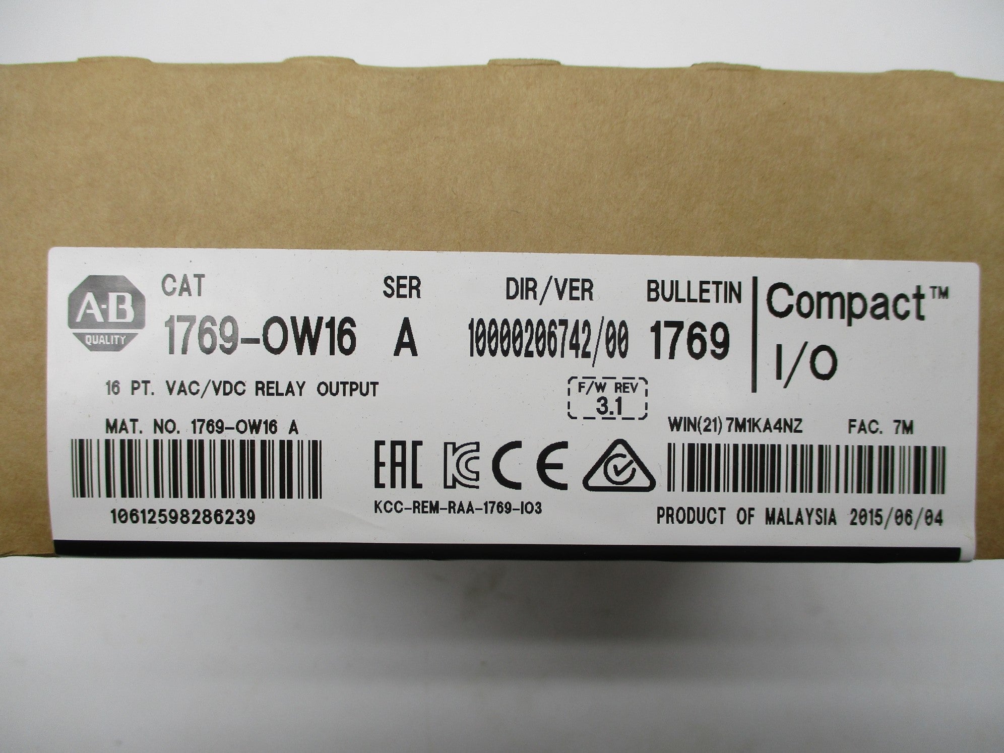 ALLEN BRADLEY 1769-OW16 SER. A F/W: 3.1 DATE: 2015 NSFS