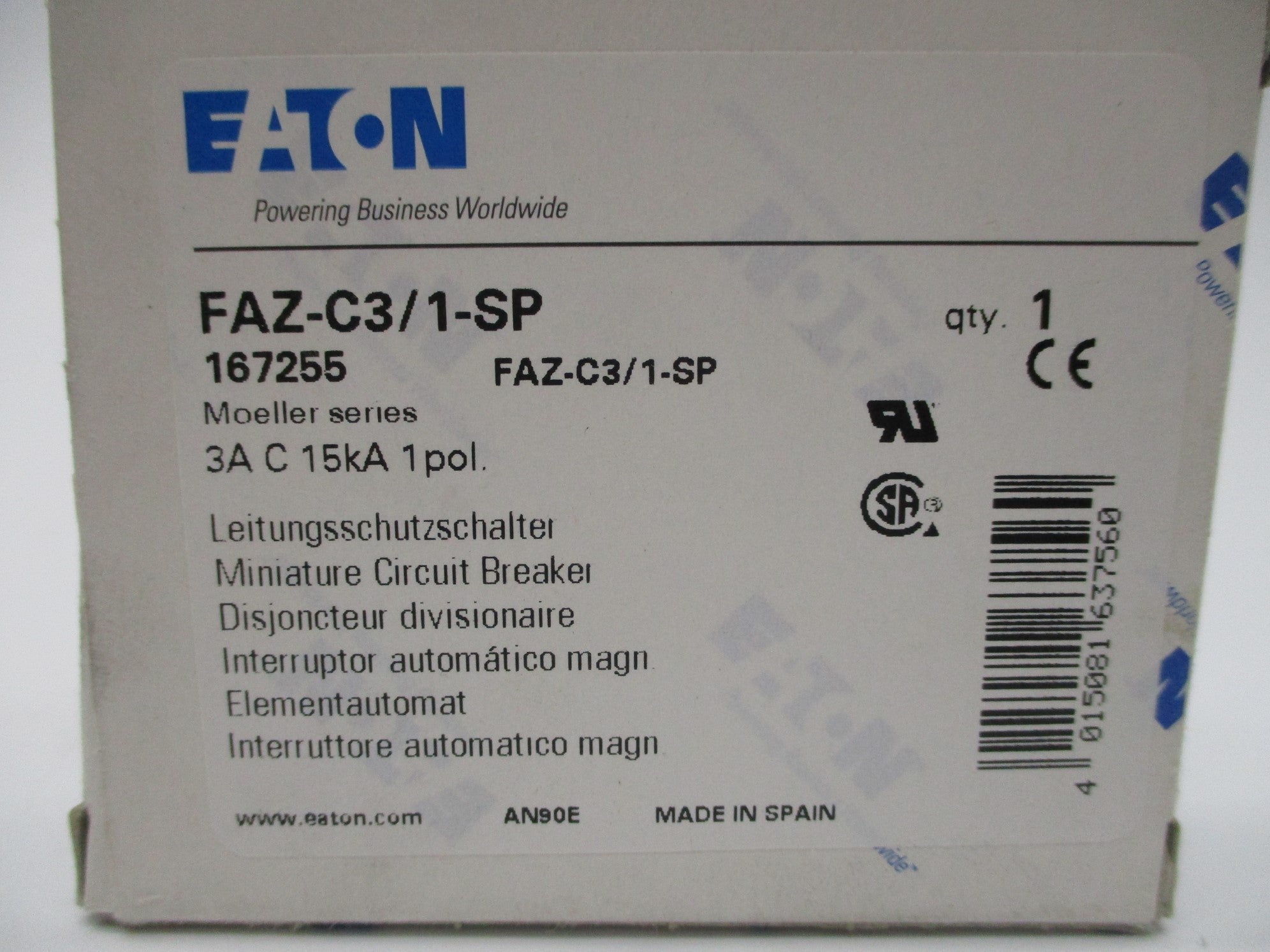 EATON FAZ-C3/1-SP 3A 277VAC NSMP