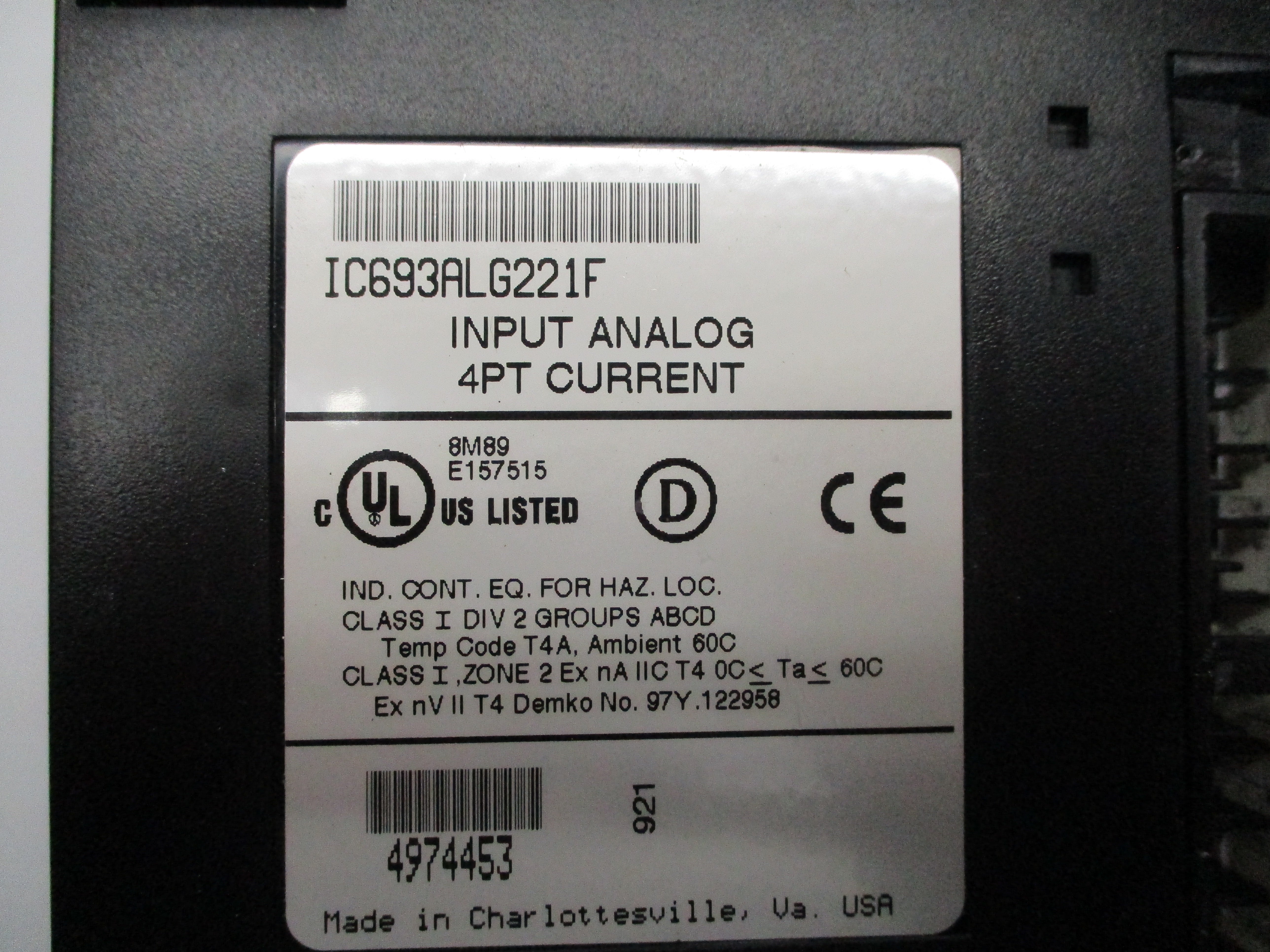 GE FANUC IC693ALG221F NSNP