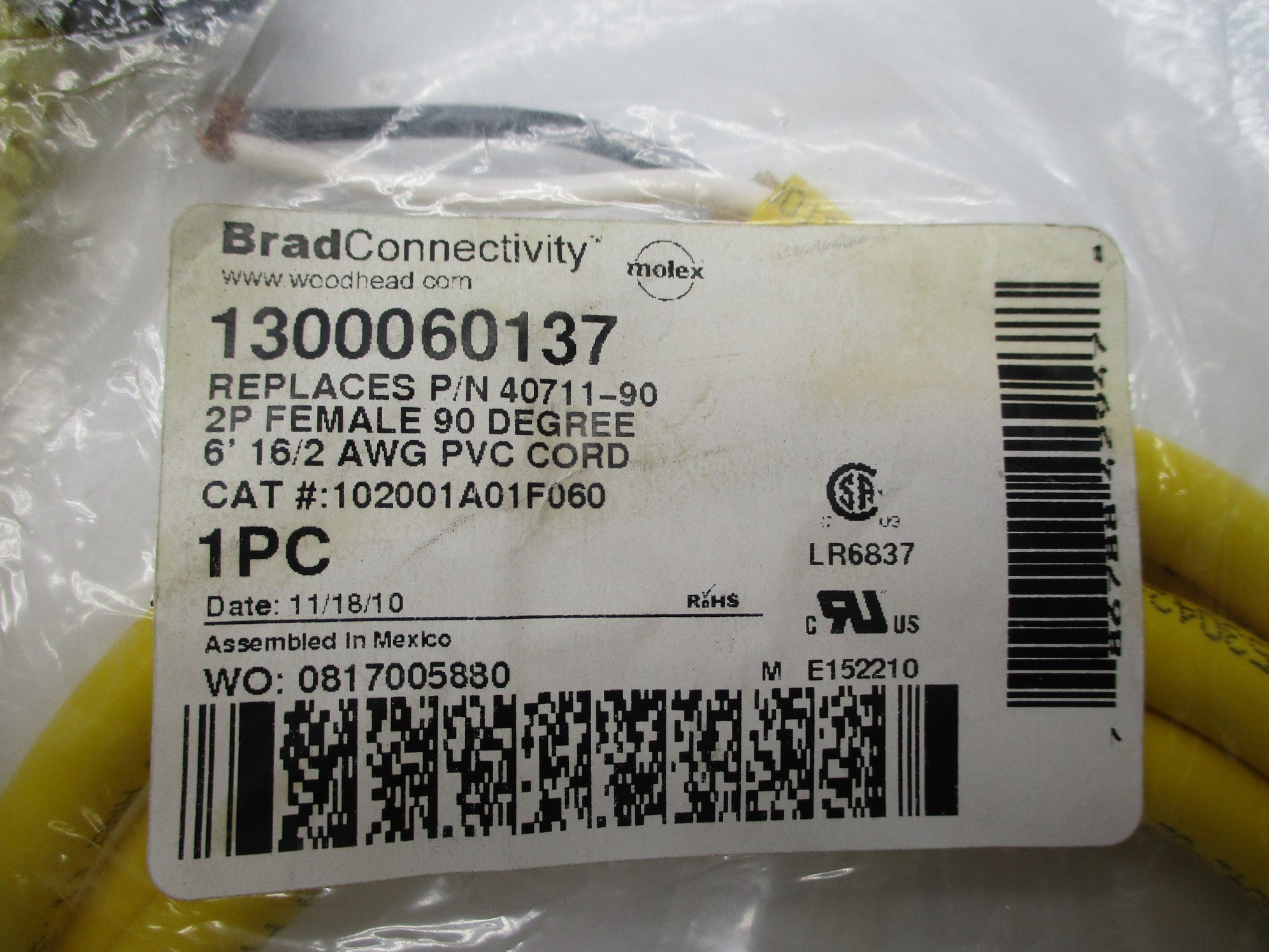 BRAD CONNECTIVITY 40711-90 102001A01F060 600V 13A NSMP