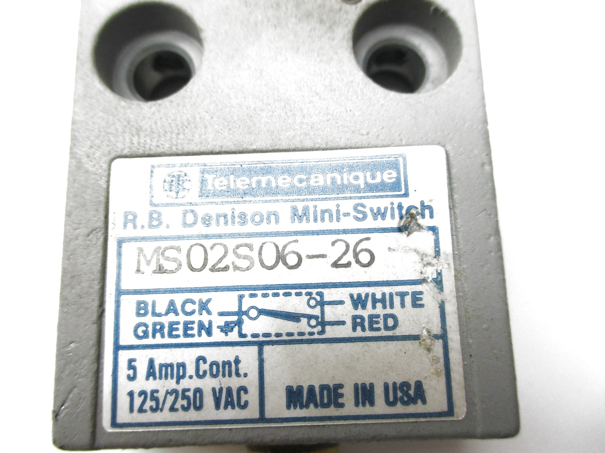 TELEMECANIQUE MS02S06-26 125/250VAC 5A NSNP