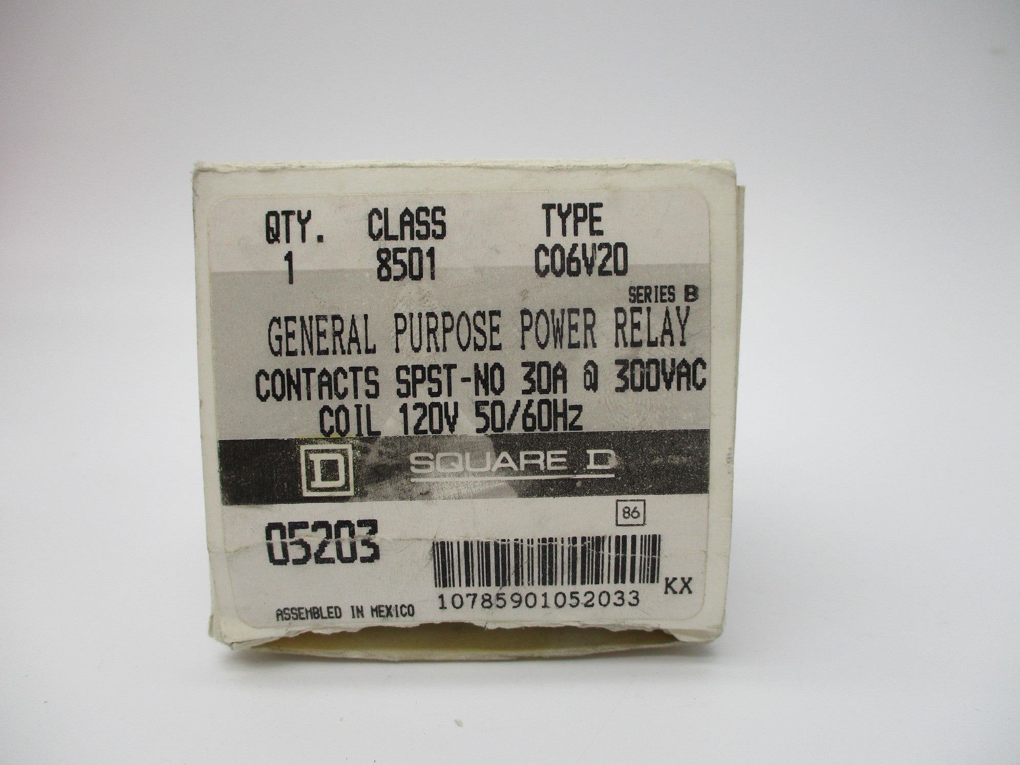 SQUARE D 8501CO6V20 SER. B 120V 30A NSMP