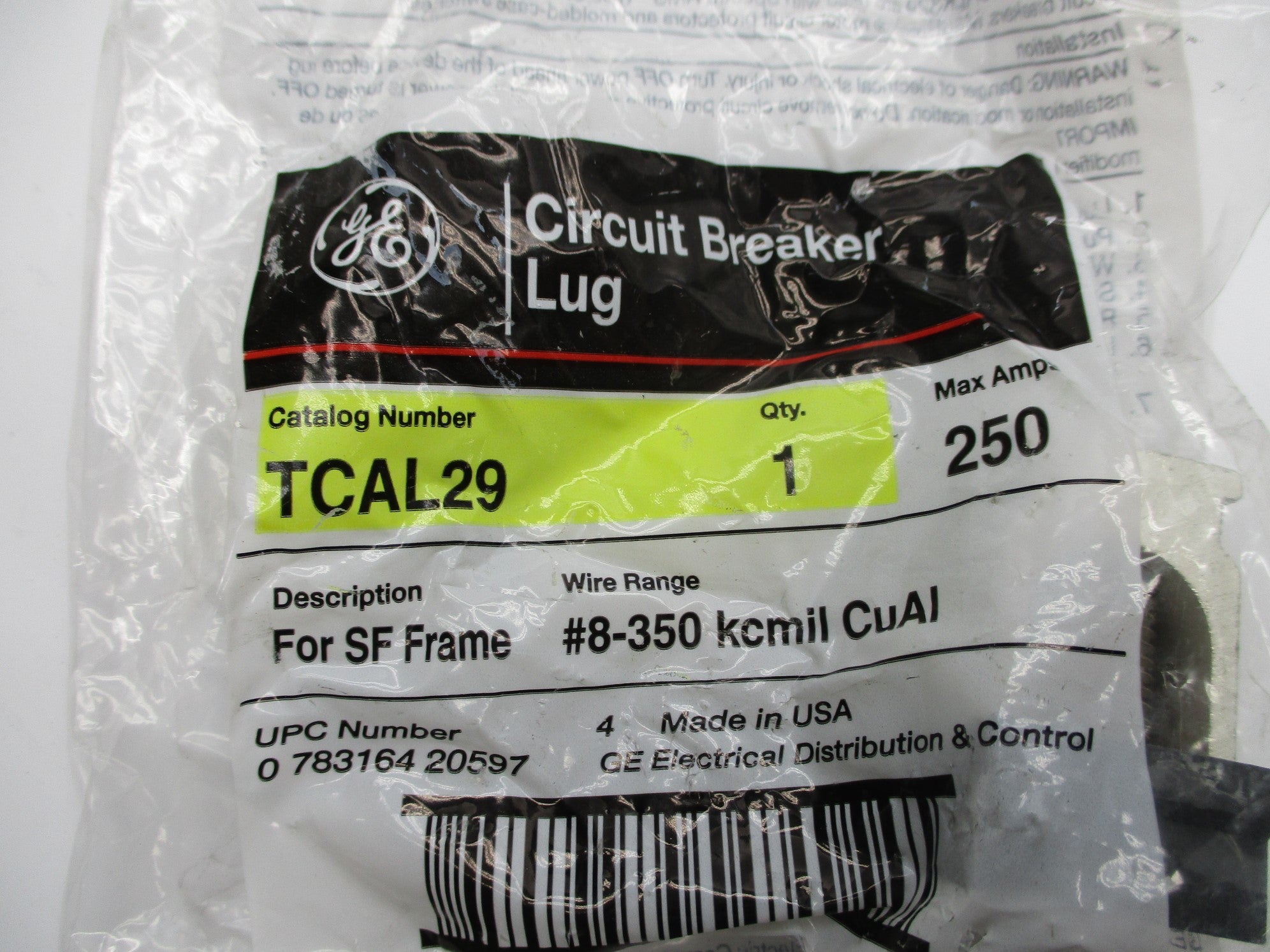 GENERAL ELECTRIC TCAL29 250A NSMP