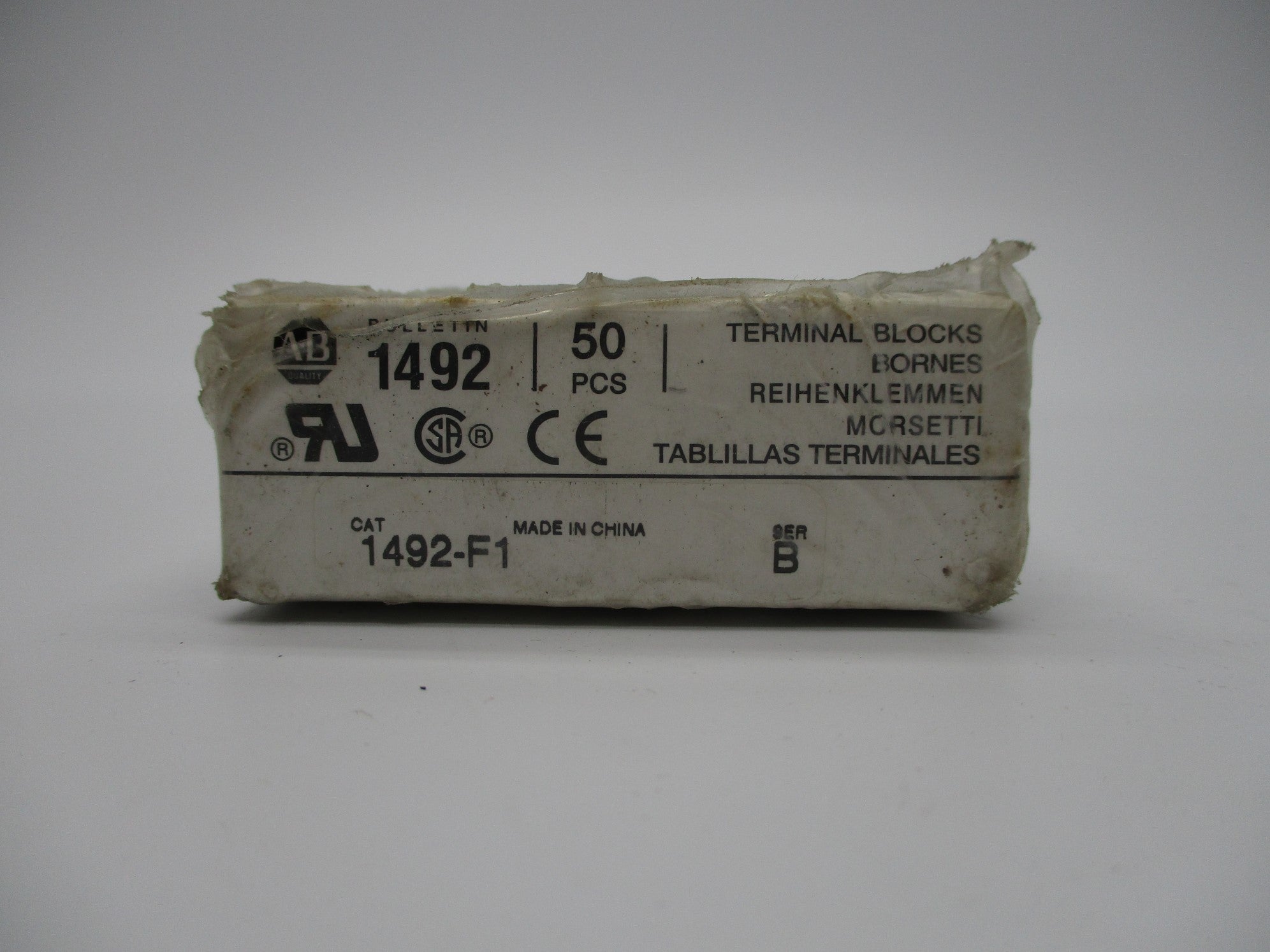 ALLEN BRADLEY 1492-F1 SER. B (PKG OF 50) (BK/WH)  NSFS