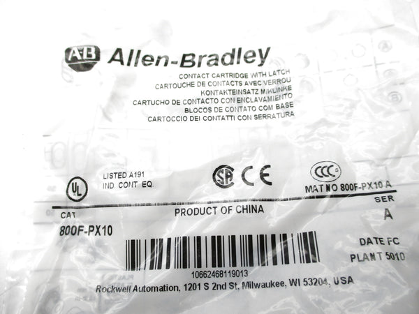 ALLEN BRADLEY 800F-PX10 SER. A NSMP