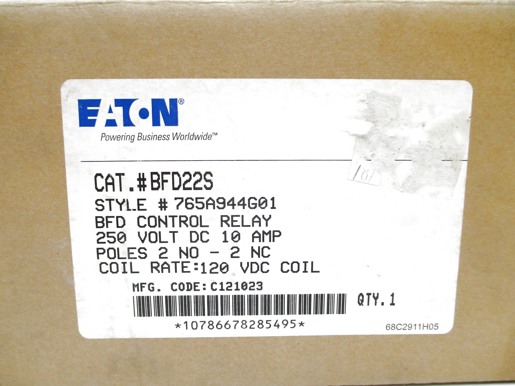 EATON BFD22S 765A944G01 120VDC 10A NSMP