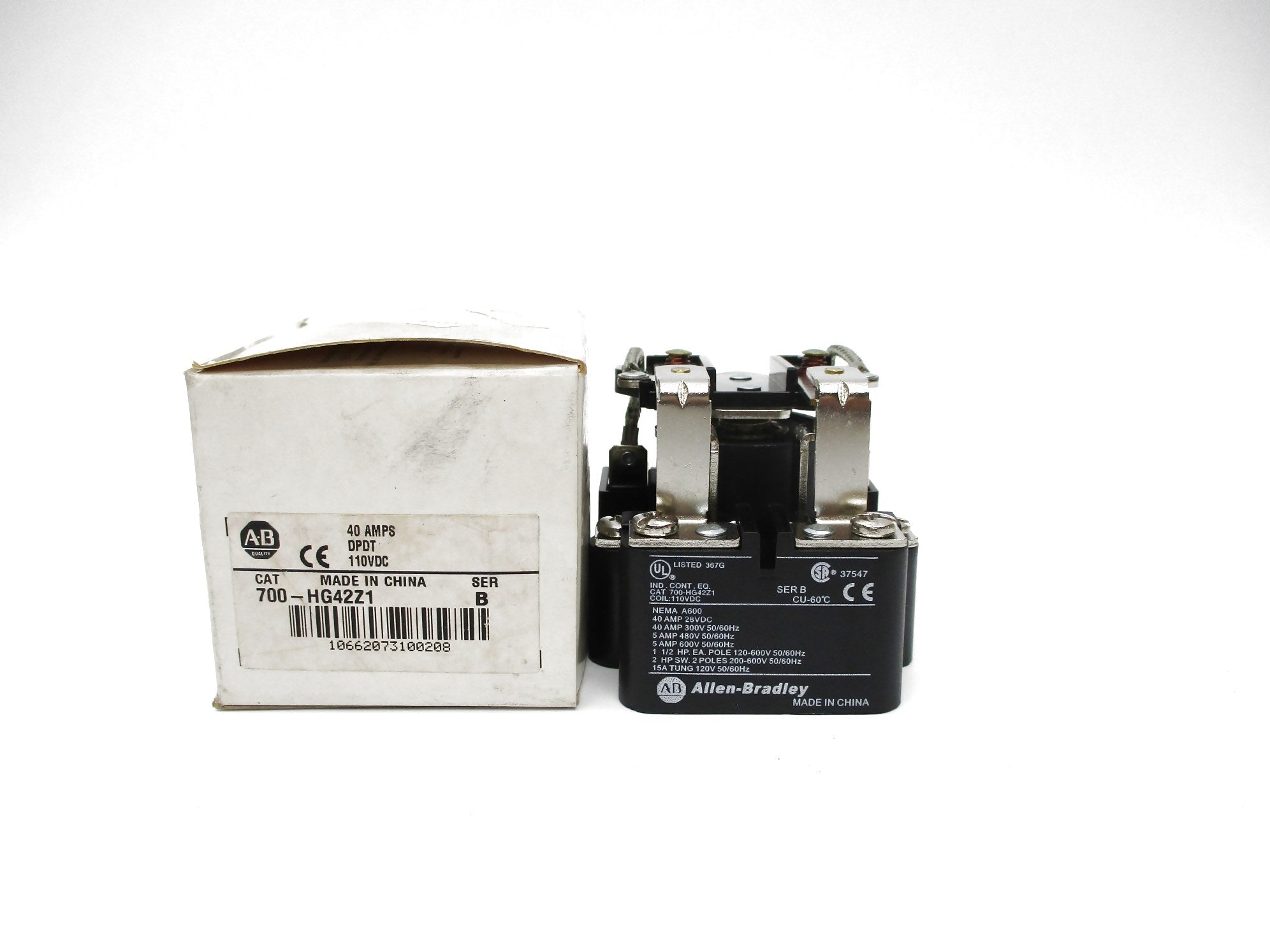 ALLEN BRADLEY 700-HG42Z1 SER. B 110VDC 40A (WH) NSMP