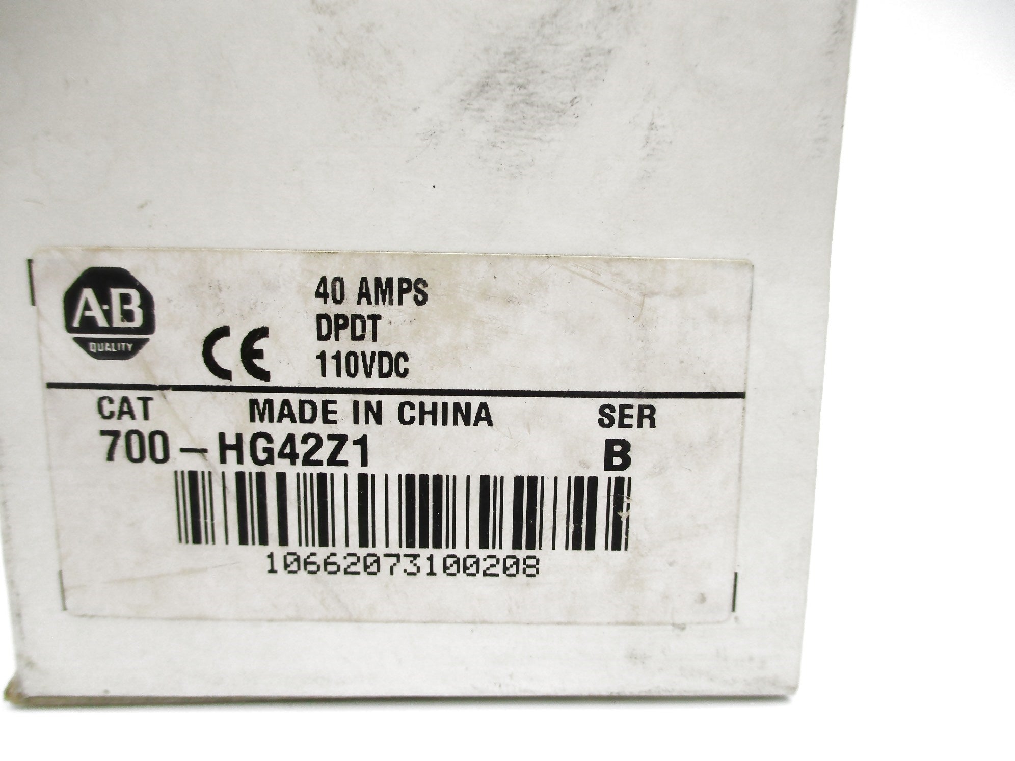 ALLEN BRADLEY 700-HG42Z1 SER. B 110VDC 40A (WH) NSMP