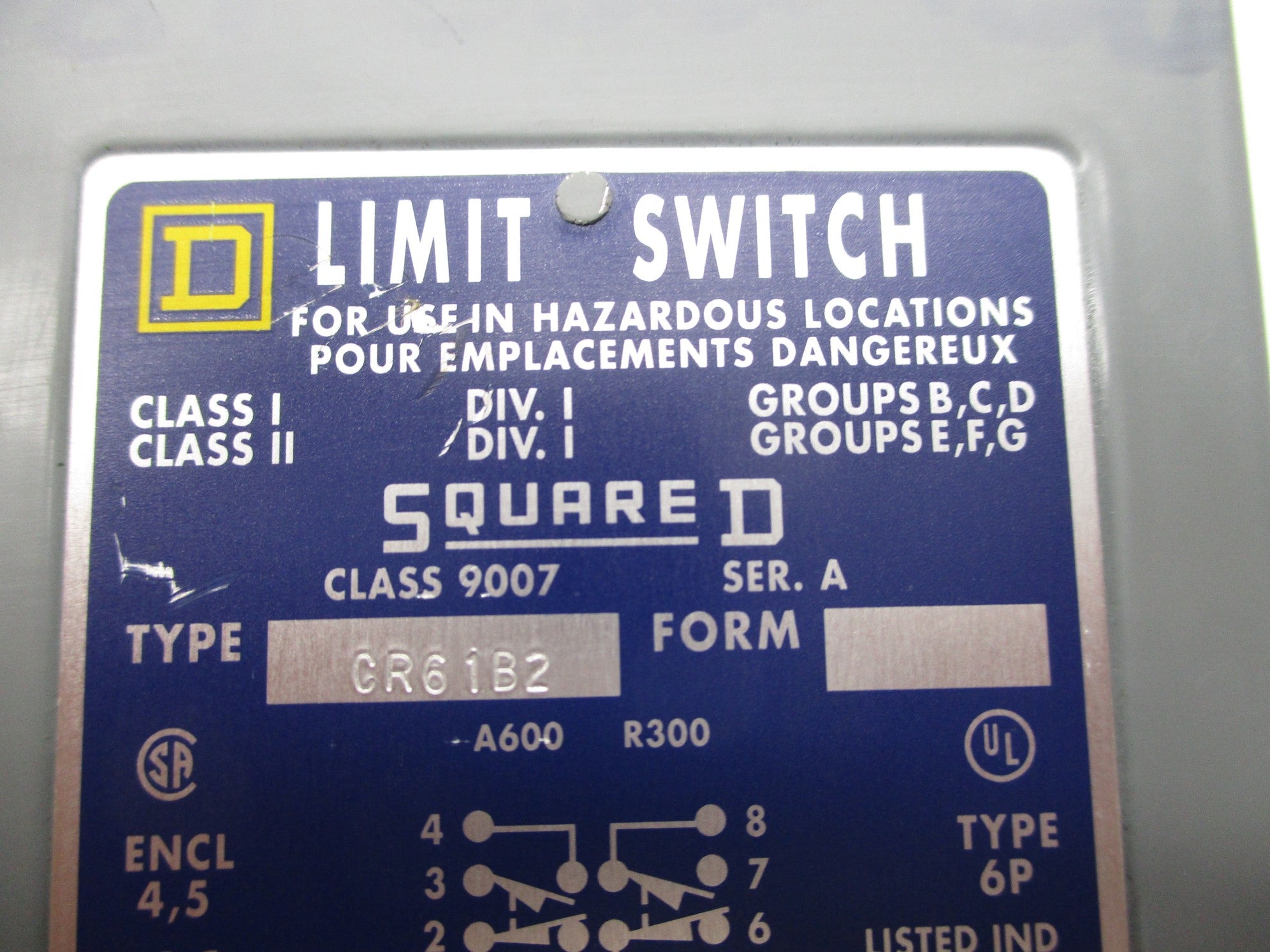 SQUARE D 9007CR61B2 SER. A UNMP