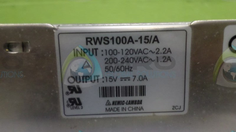 NEMIC-LAMBDA RWS100A-15/A POWER SUPPLY UNMP