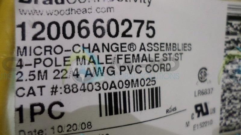 BRAD CONNECTIVITY 884030A09M025 CORDSET 1200660275 NSMP