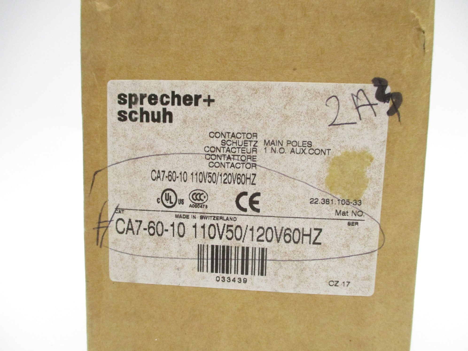 SPRECHER+SCHUH CA7-60-10 110/120V NSMP