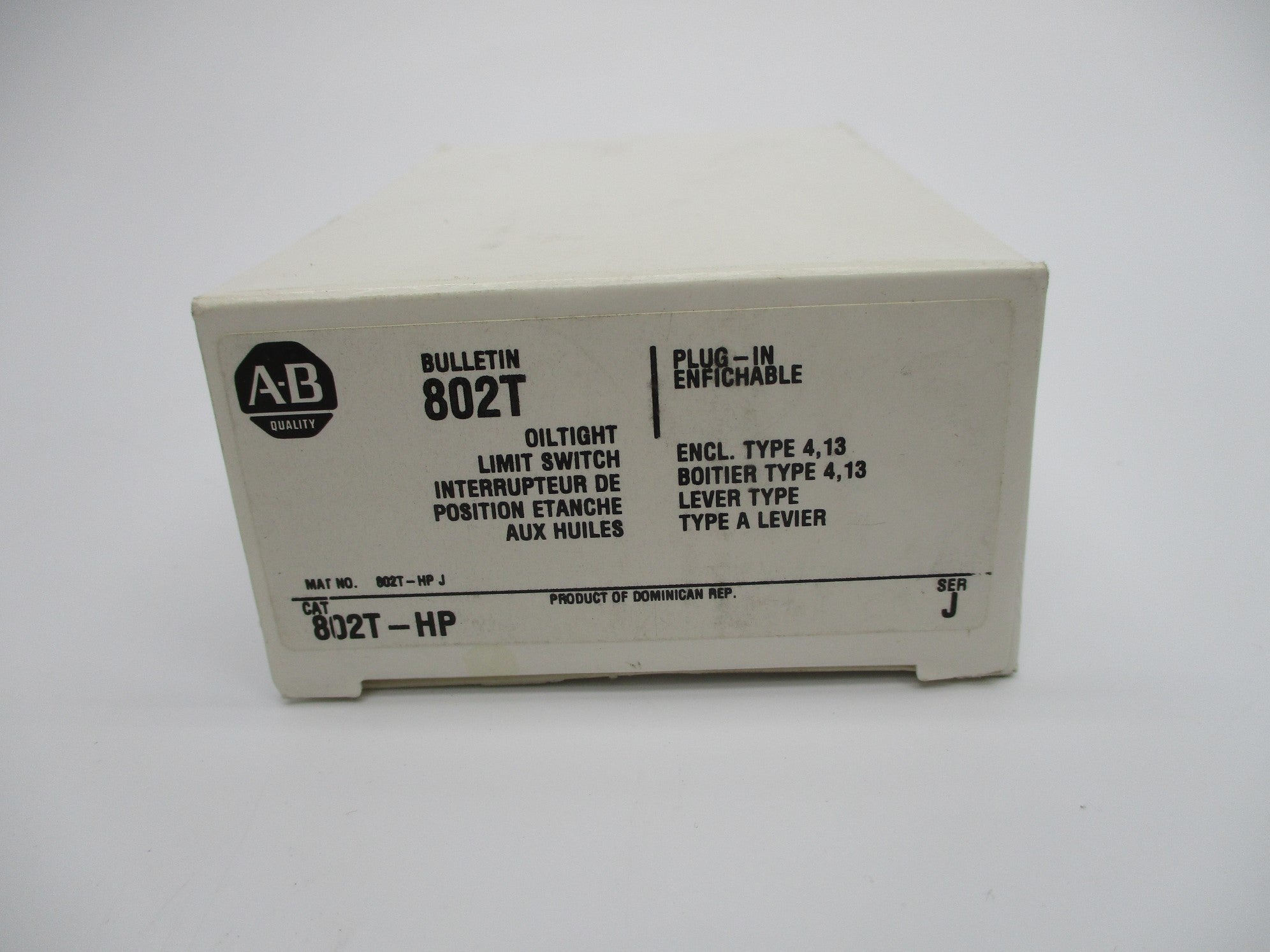 ALLEN BRADLEY 802T-HP SER. J 120-600VAC 60A (WH) NSMP