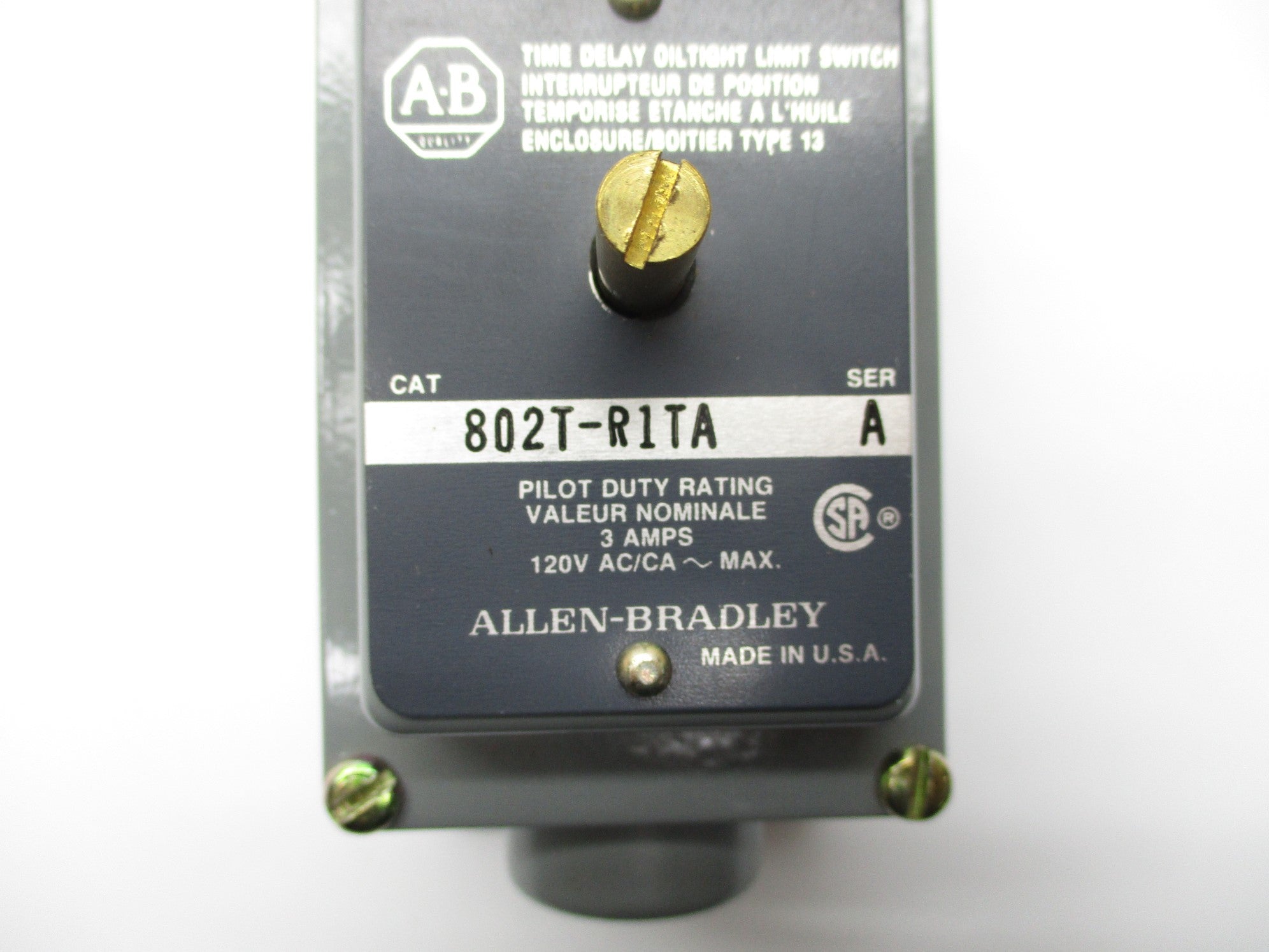 ALLEN BRADLEY 802T-R1TA SER. A 120VAC 3A NSNP
