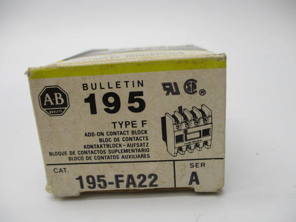 ALLEN BRADLEY 195-FA22 SER. A 600VAC 1.2A (BK/YL) NSMP