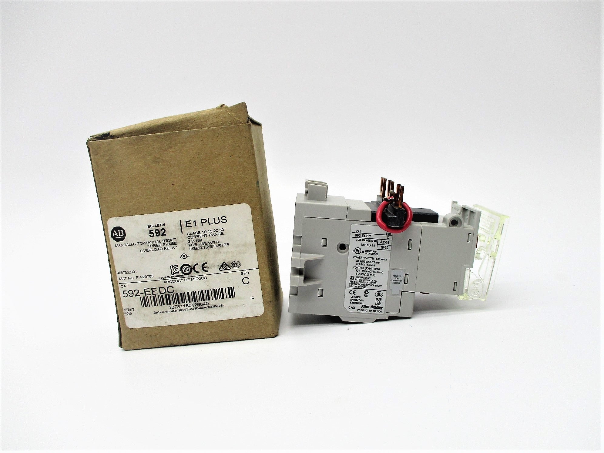 ALLEN BRADLEY 592-EEDC SER. C 600V 3.2-16A (BR/WH) NSMP