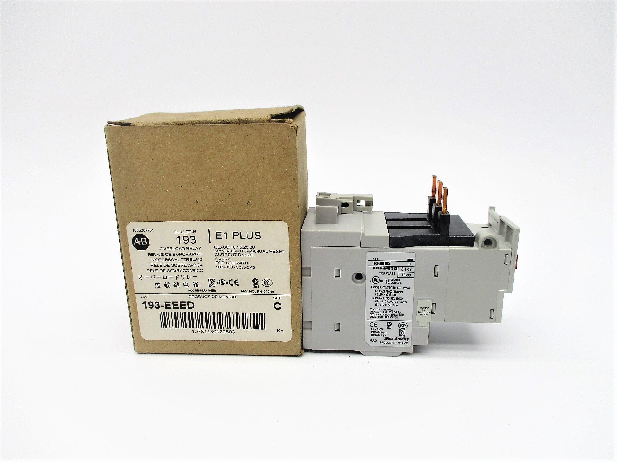 INDUSTRIAL SPARE PART 193-EEED SER. C 600V 5.4-27A (BR/WH) NSMP