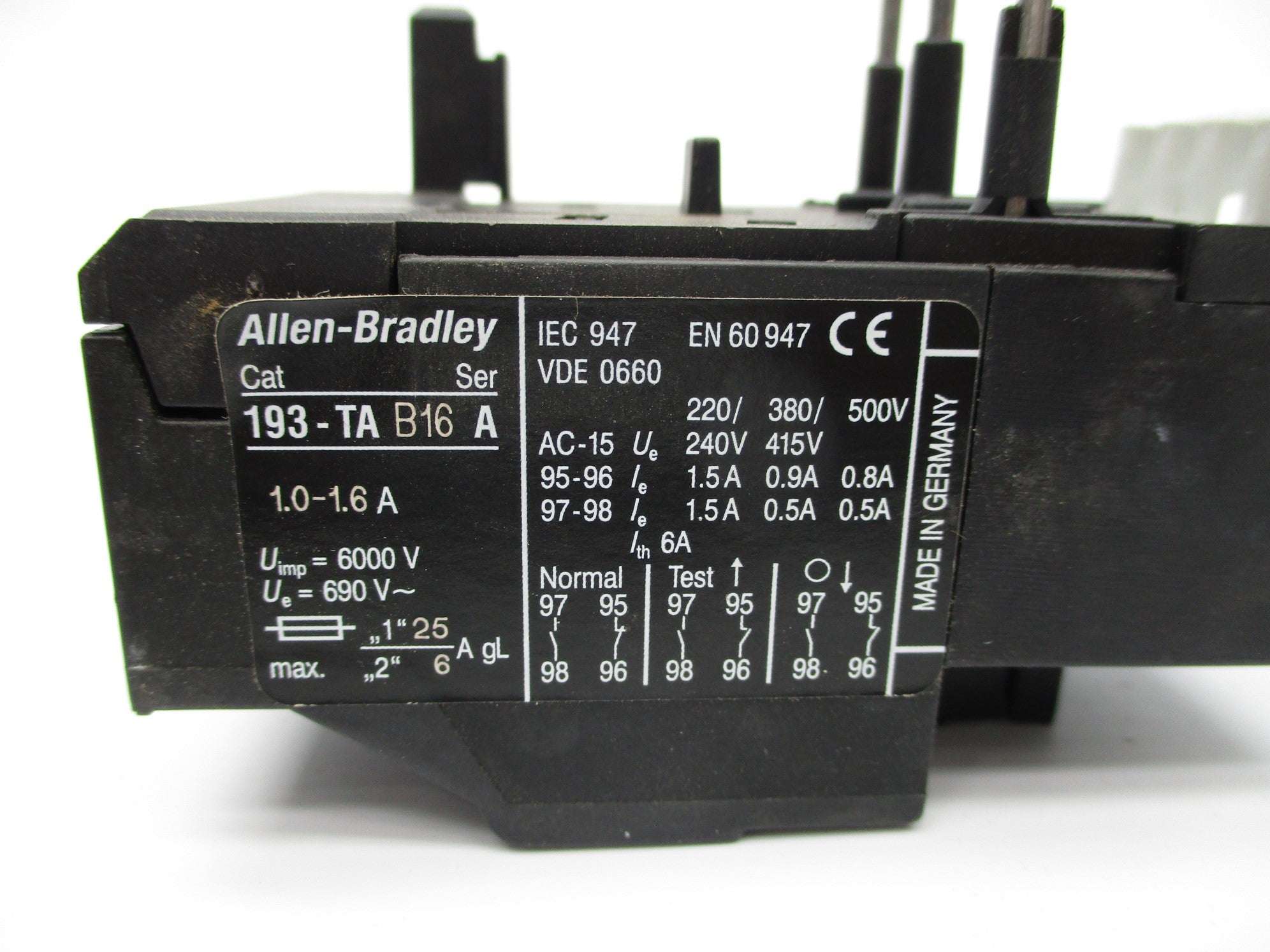 INDUSTRIAL SPARE PART 193-TAB16 SER. A 1.0-1.6A NSNP