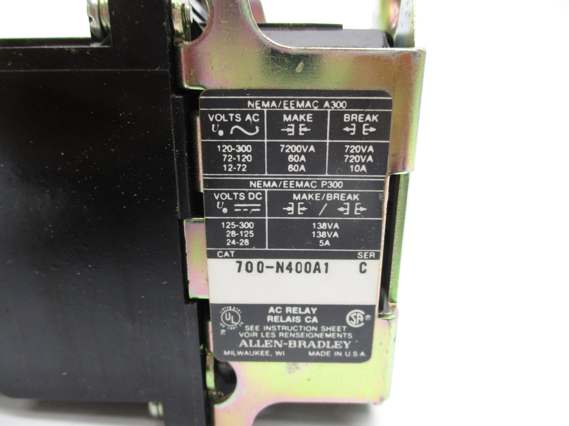 ALLEN BRADLEY 700-N400A1 SER. C 110/120V NSNP