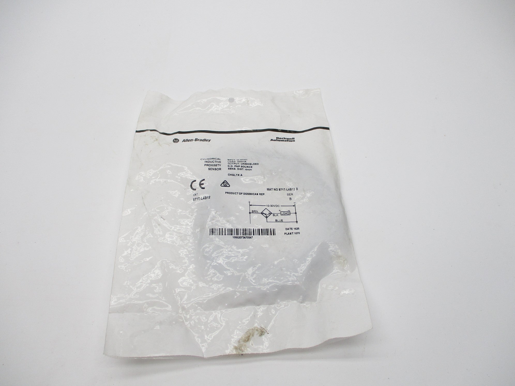 ALLEN BRADLEY 871T-L4B12 SER. B 10-30VDC NSMP