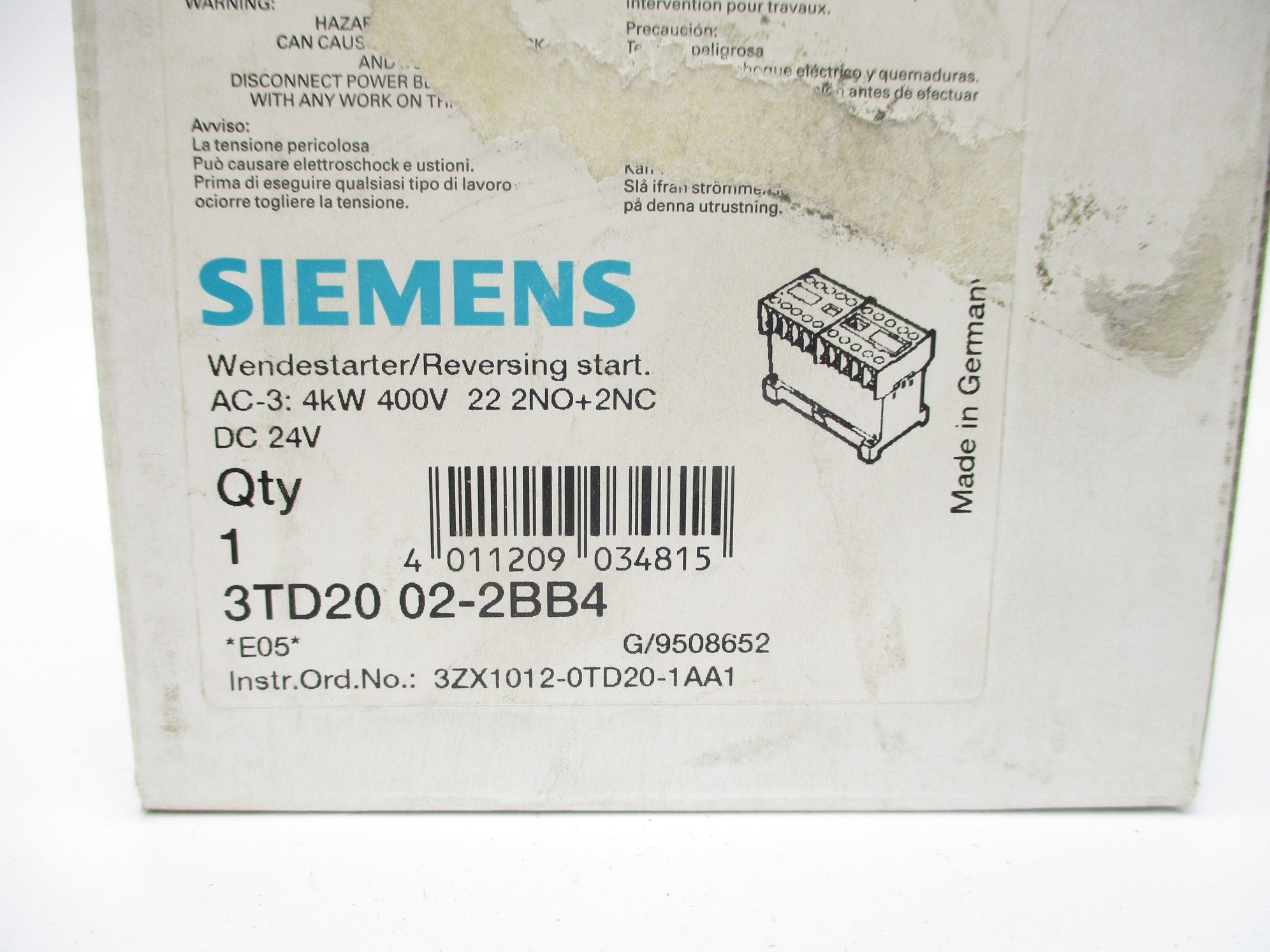 SIEMENS 3TD2002-2BB4 24VDC 16A NSMP