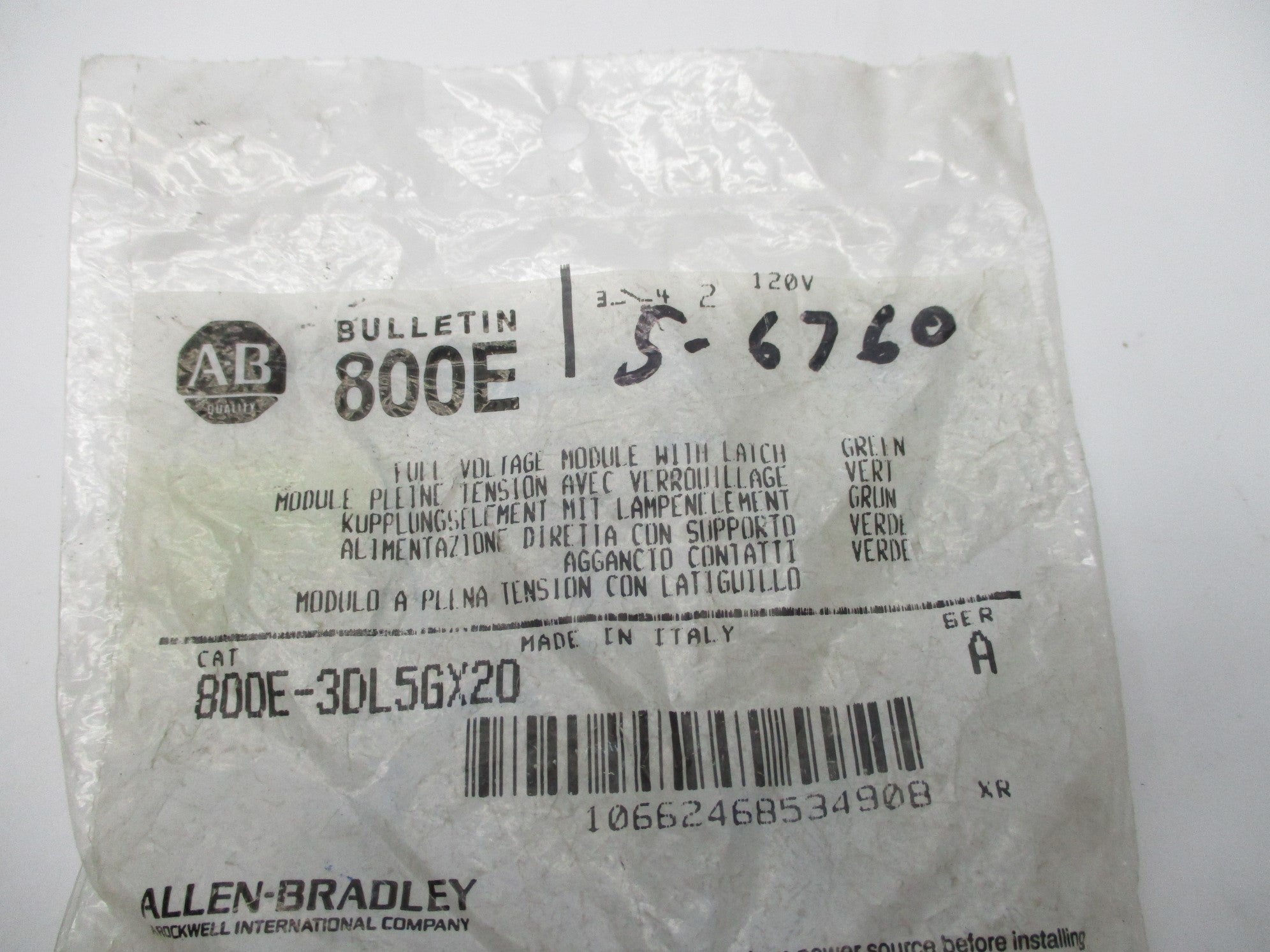 INDUSTRIAL SPARE PART 800E-3DL5GX20 SER. A NSMP