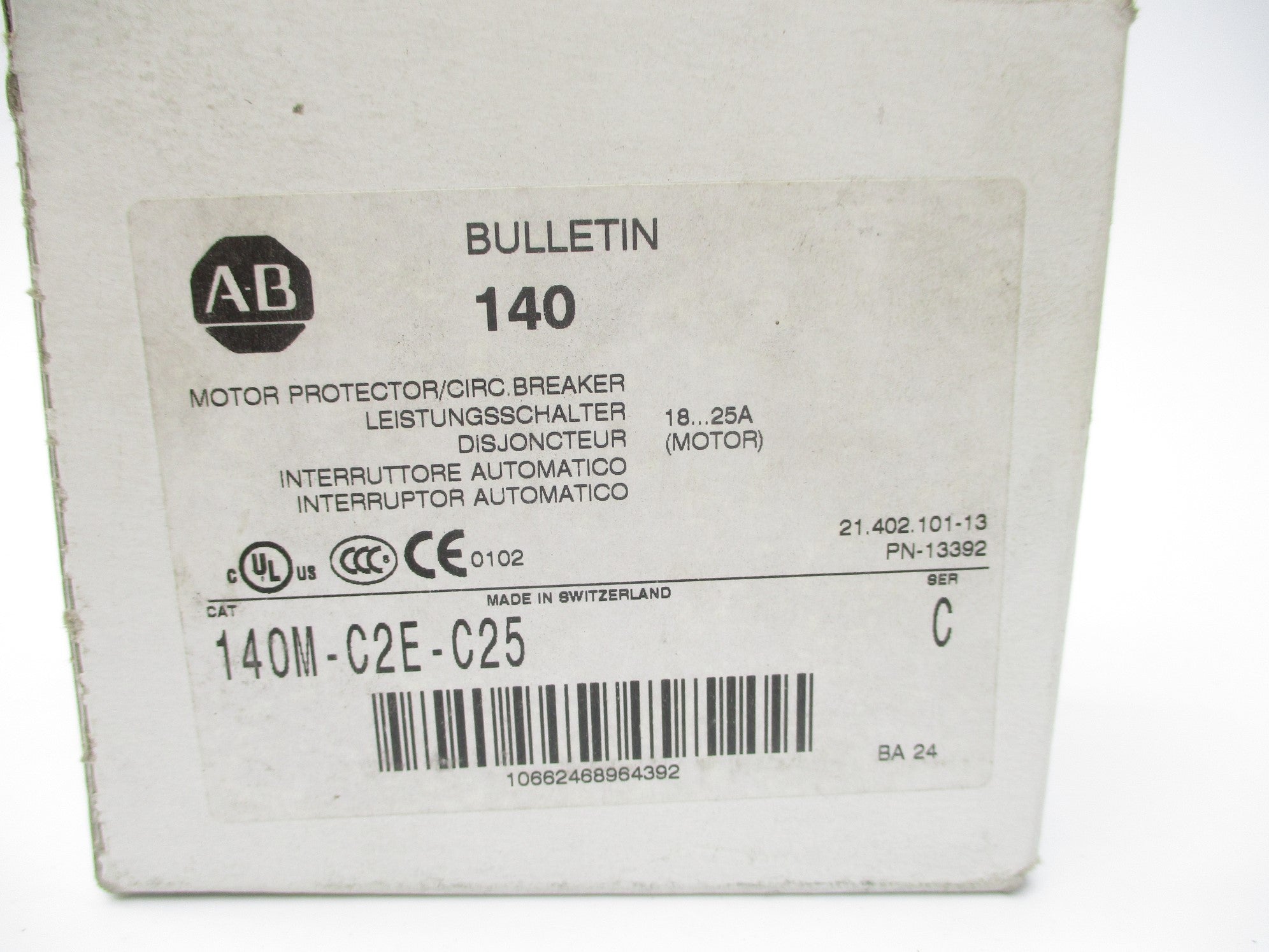 ALLEN BRADLEY 140M-C2E-C25 SER. C 600V 18-25A (WH) NSMP