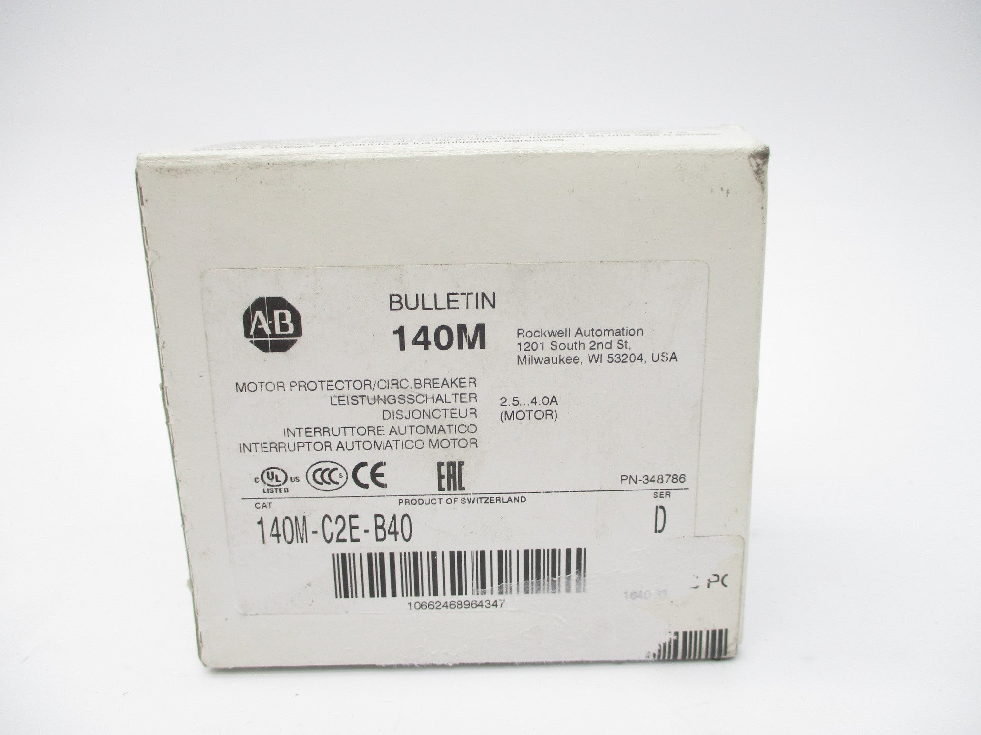 ALLEN BRADLEY 140M-C2E-B40 SER. D 690V 2.5-4.0A (WH) NSMP