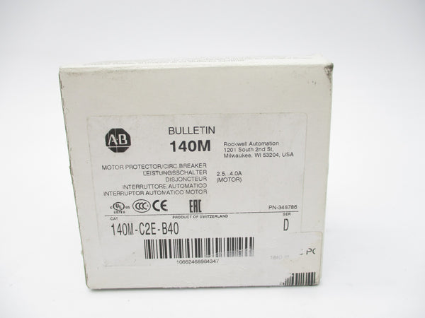 ALLEN BRADLEY 140M-C2E-B40 SER. D 690V 2.5-4.0A (WH) NSMP
