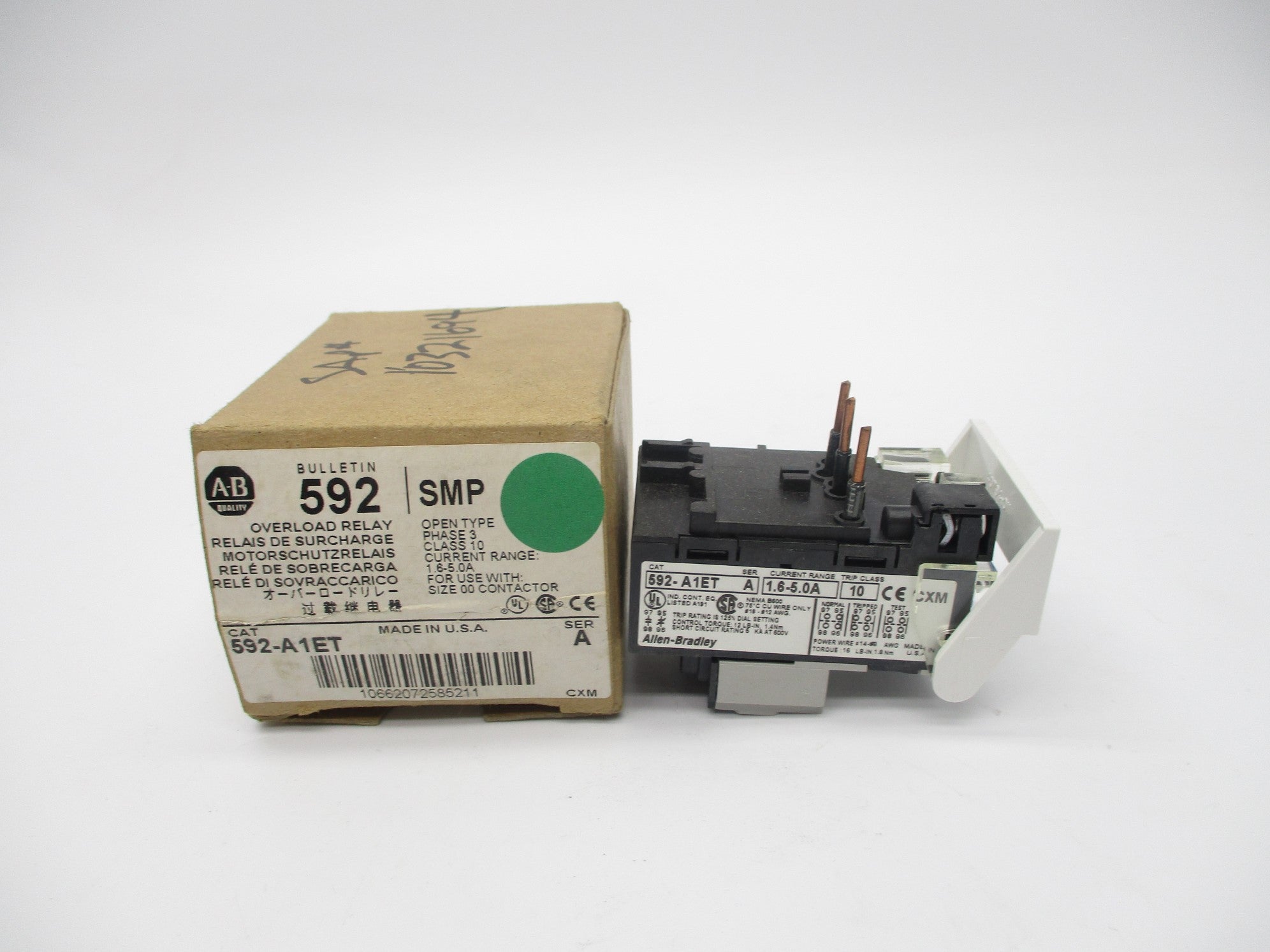 ALLEN BRADLEY 592-A1ET SER. A 1.6-5.0A (BR/WH) NSMP