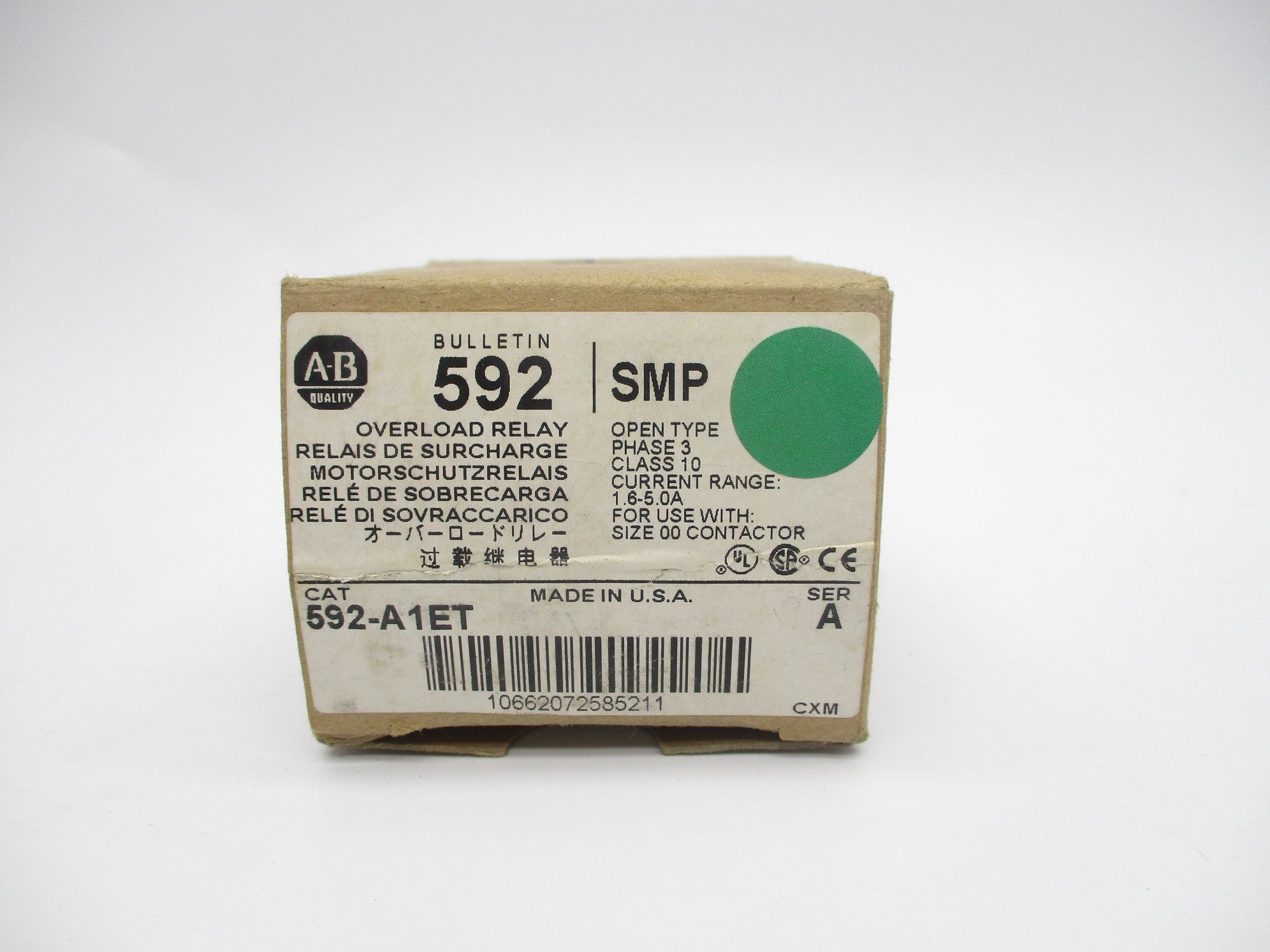 ALLEN BRADLEY 592-A1ET SER. A 1.6-5.0A (BR/WH) NSMP