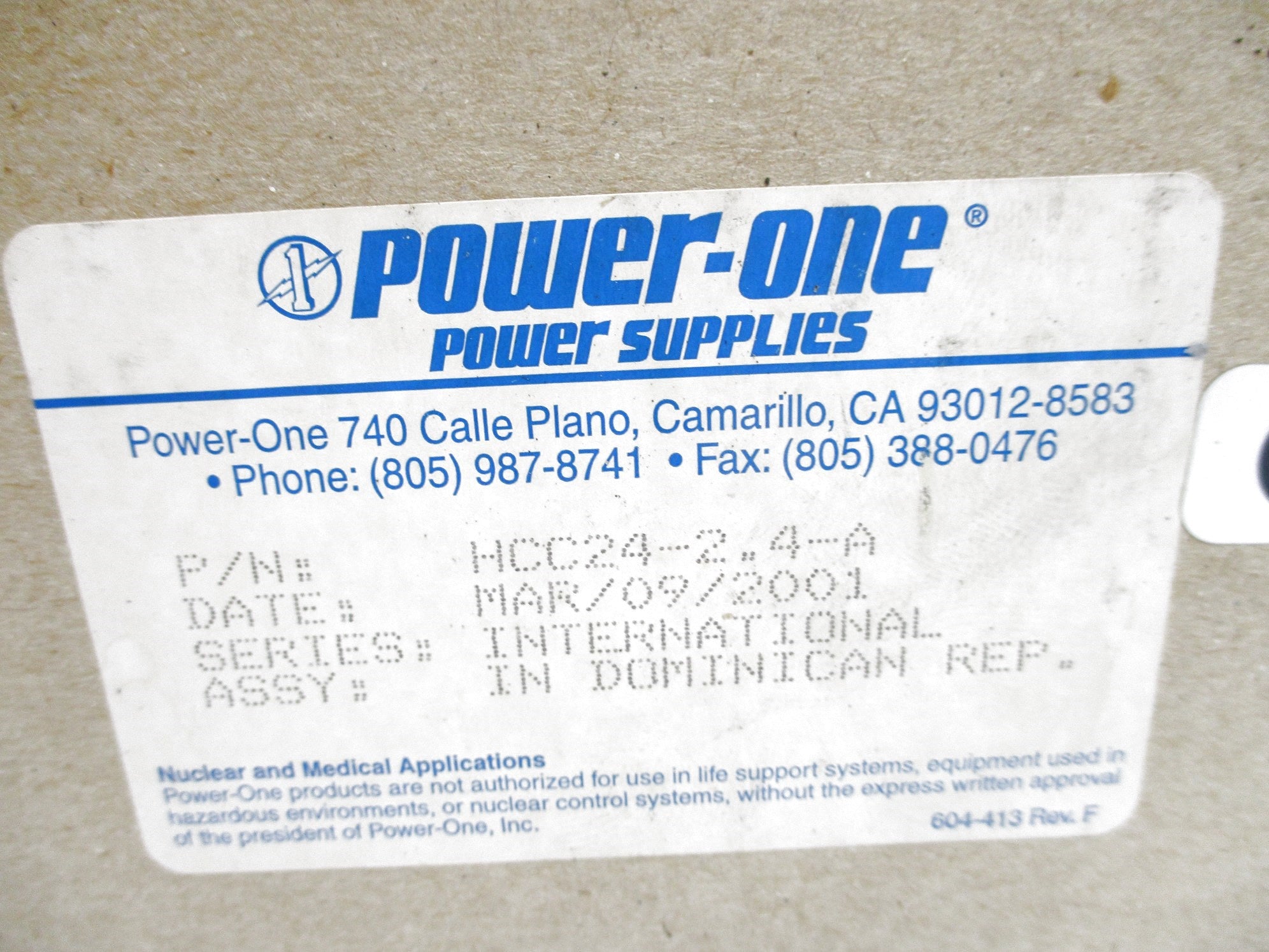 POWER-ONE HCC24-2.4-A NSMP