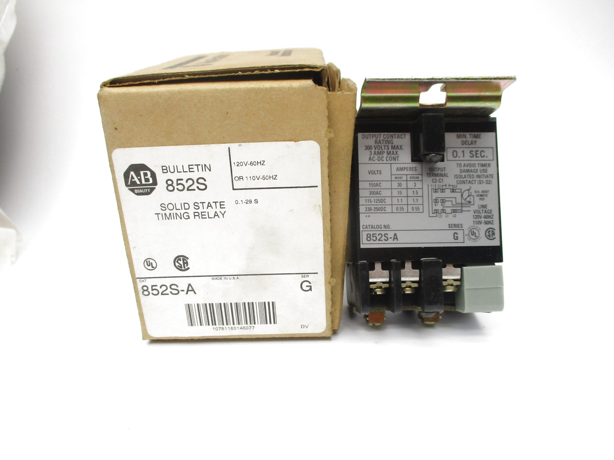 INDUSTRIAL SPARE PART 852S-A SER. G 110/120V 3A 0.1-29S (BR/WH) NSMP