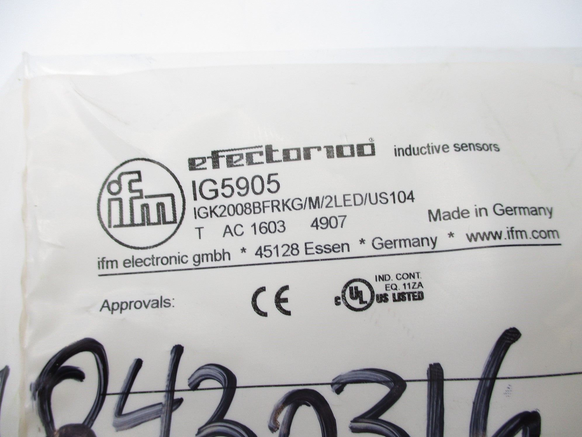 IFM EFECTOR IG5905 IGK2008BFRKG/M/2LED/US104 NSMP