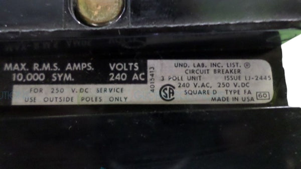 SQUARE D FA330 CIRCUIT BREAKER UNMP