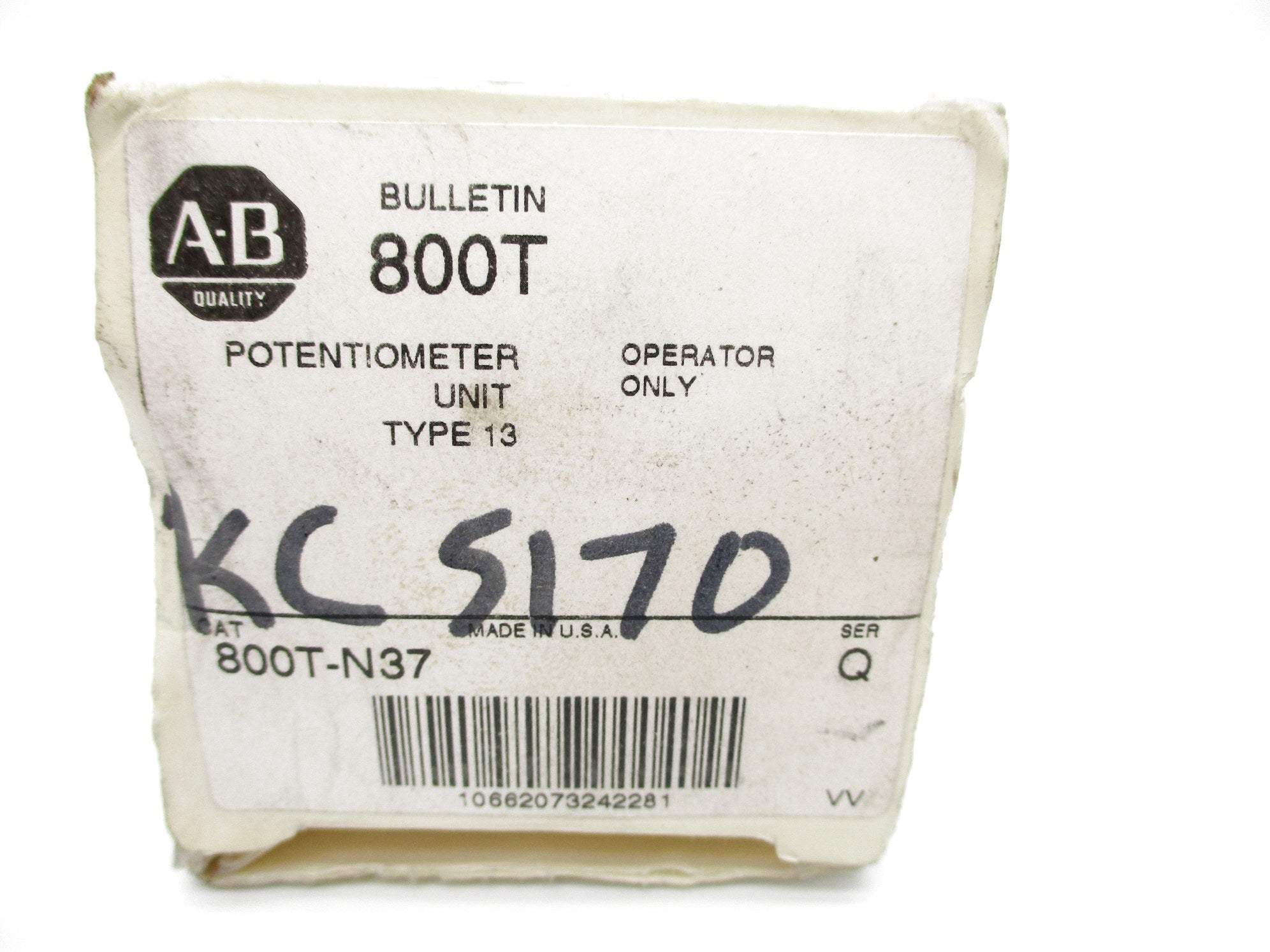 ALLEN BRADLEY 800T-N37 SER. Q (WH) NSMP