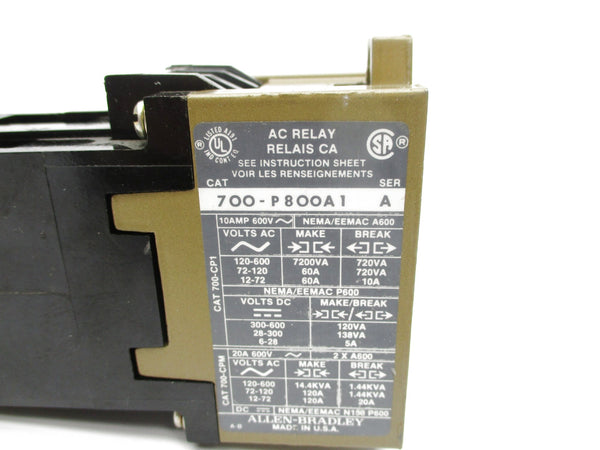 ALLEN BRADLEY 700-P800A1 SER. A 120V NSNP