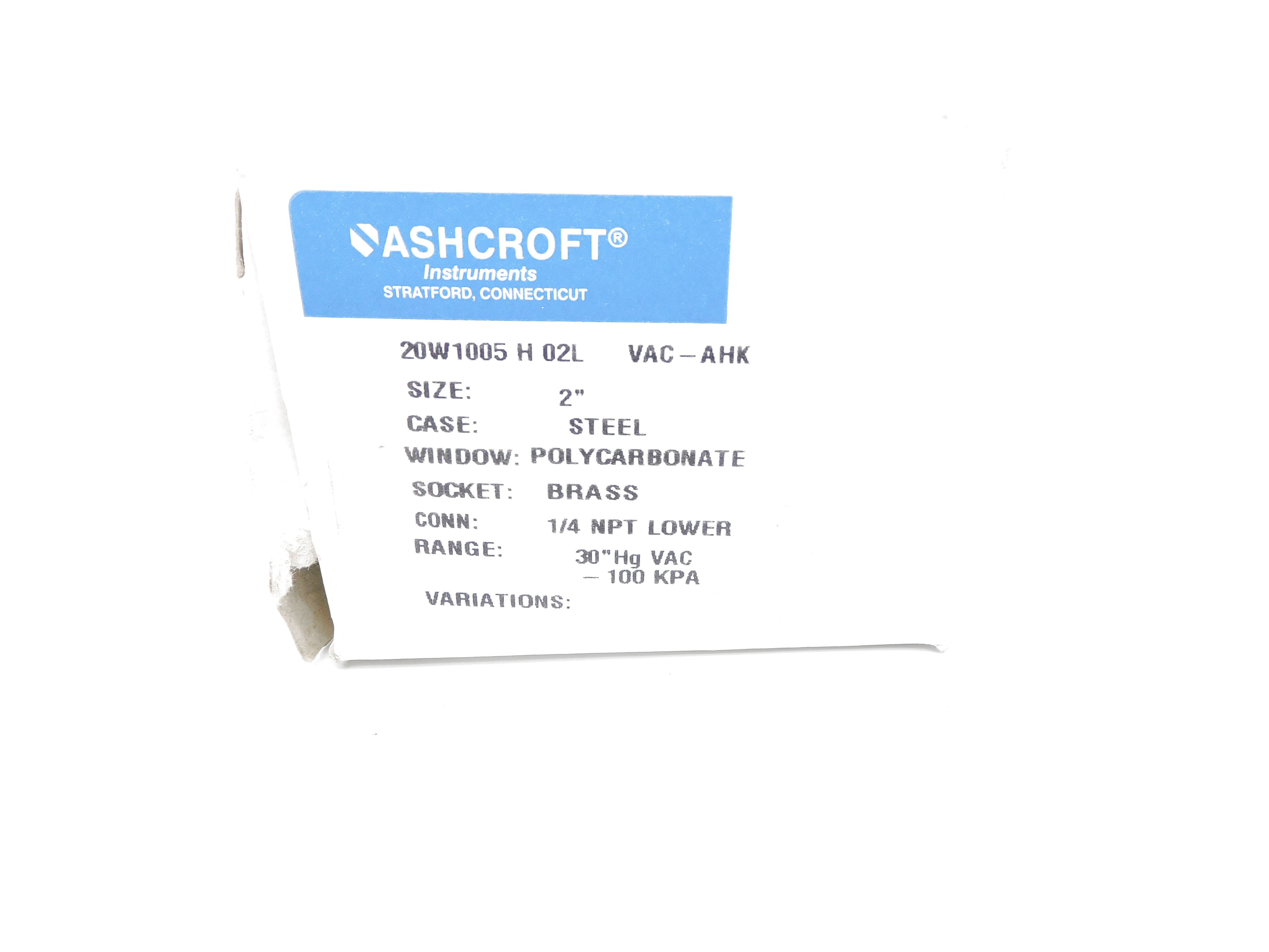 ASHCROFT 20W1005H02L NSMP