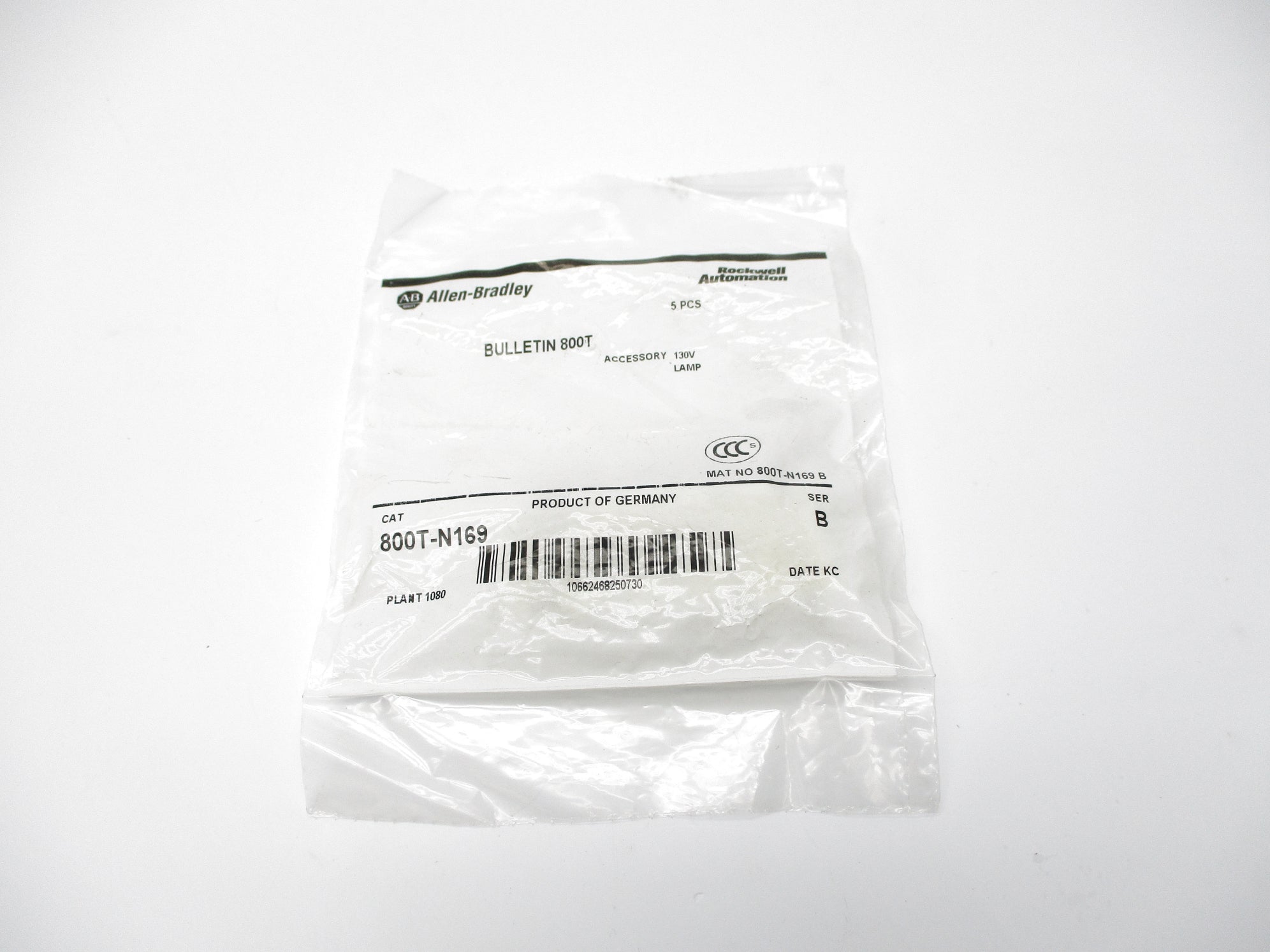 ALLEN BRADLEY 800T-N169 SER. B 130V (PKG OF 5) NSMP
