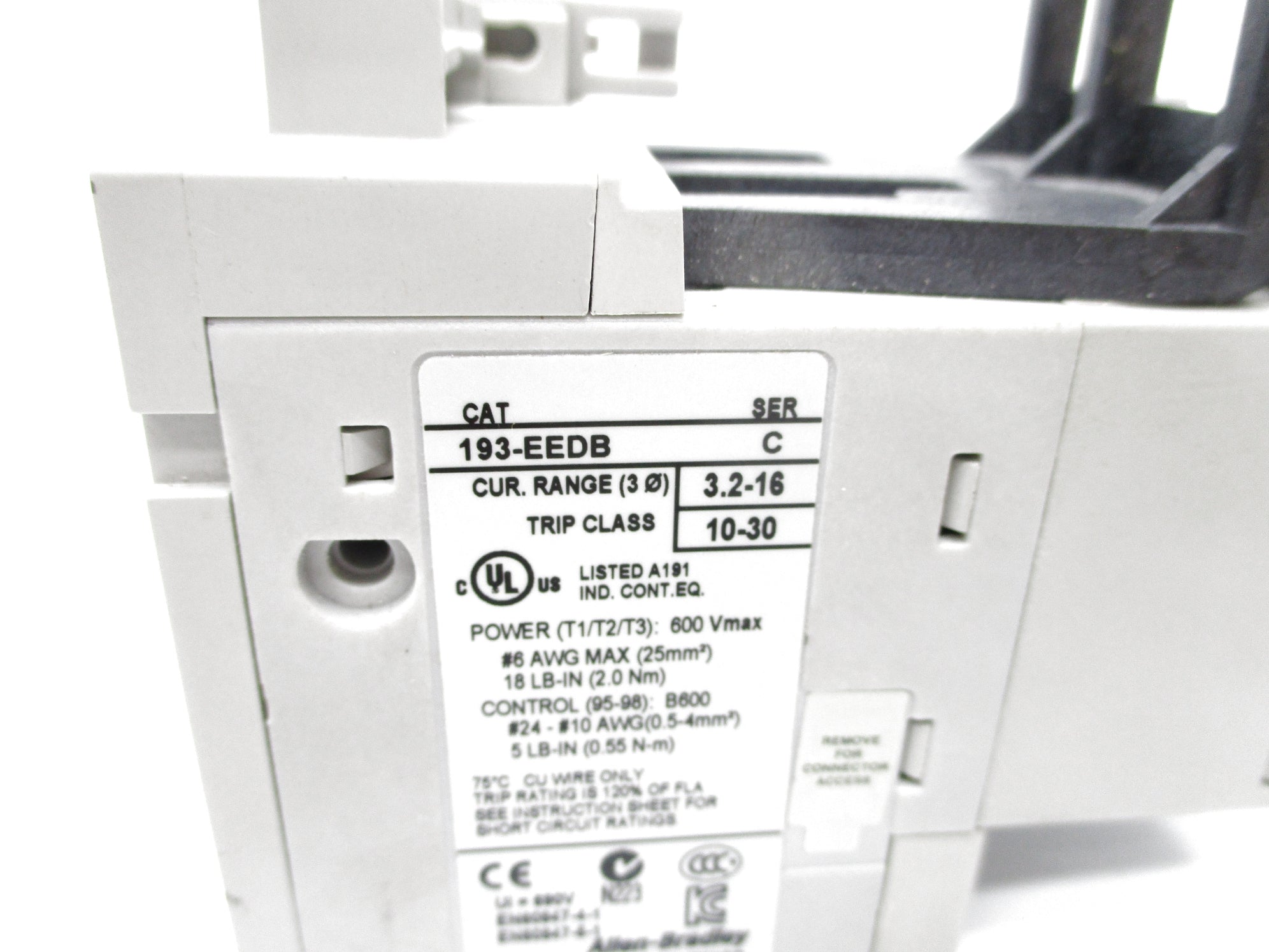 ALLEN BRADLEY 193-EEDB SER. C 600V 3.2-16A NSNP