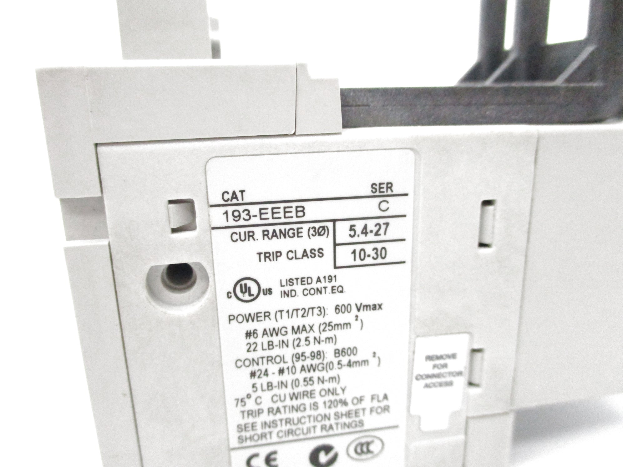 ALLEN BRADLEY 193-EEEB SER. C 600V 5.4-27A NSNP