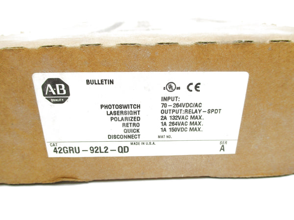 ALLEN BRADLEY 42GRU-92L2-QD SER. A 105-132VAC (BR/WH) NSMP