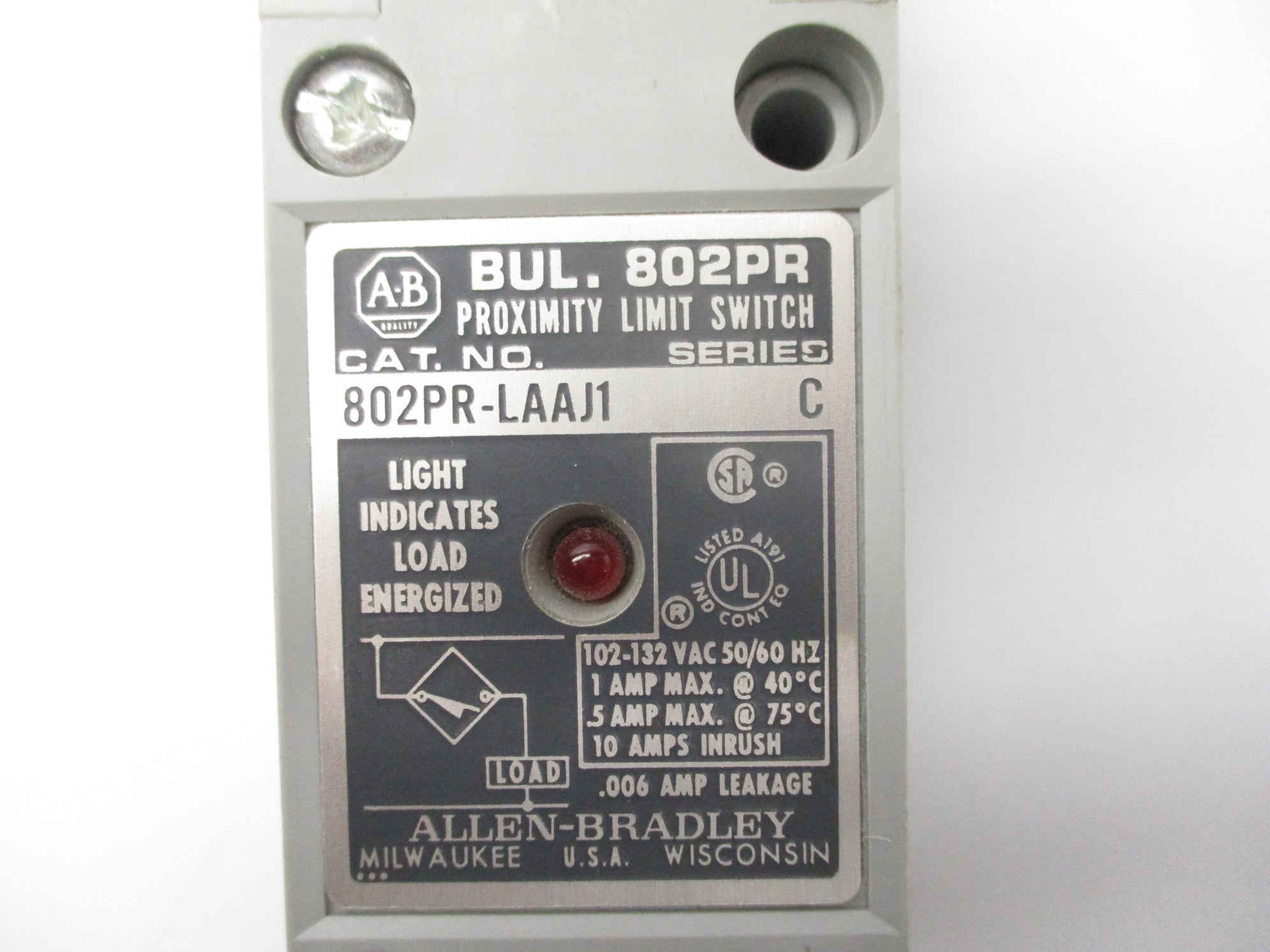 INDUSTRIAL SPARE PART 802PR-LAAJ1 SER. C 102-132VAC 10A NSNP