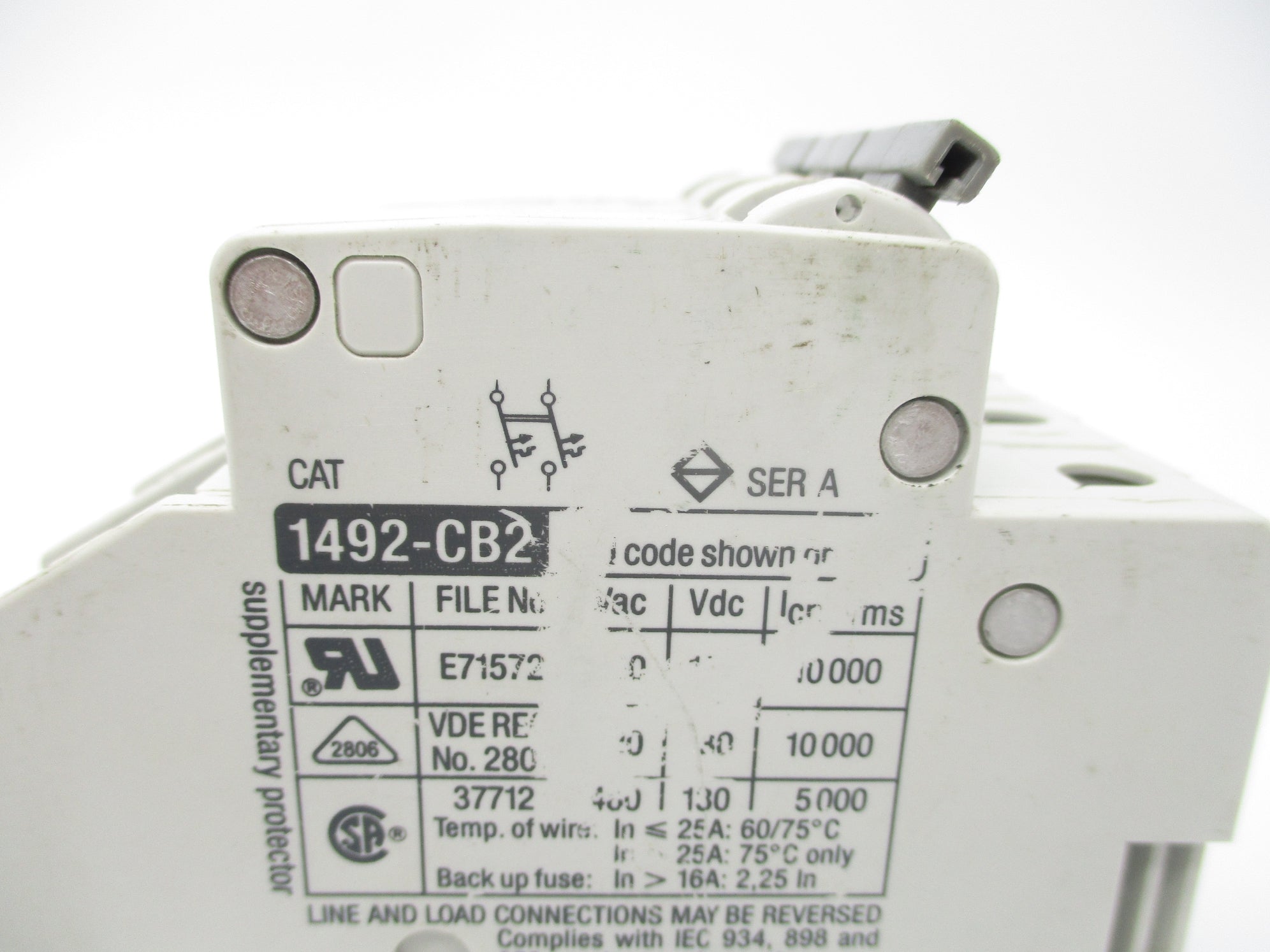 ALLEN BRADLEY 1492-CB2G200 SER. A 20A 277VAC UNMP