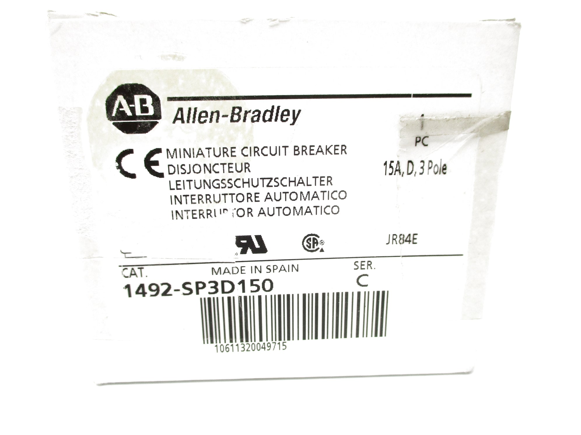 ALLEN BRADLEY 1492-SP3D150 SER. C 415VAC 15A NSMP