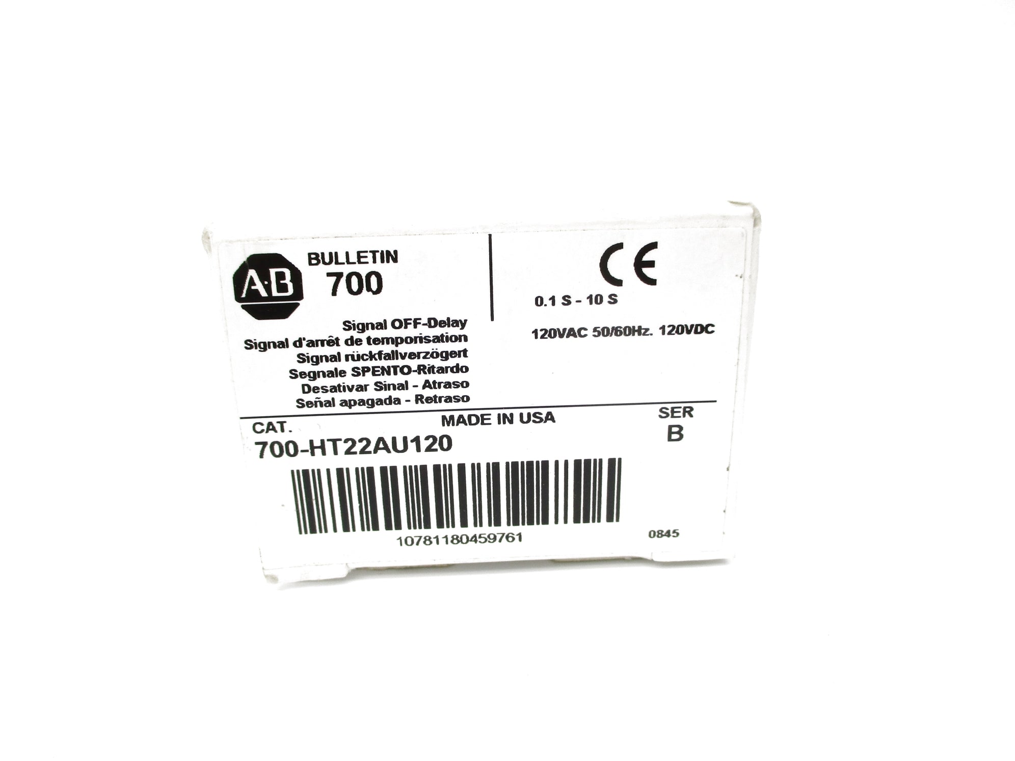 INDUSTRIAL SPARE PART 700-HT22AU120 SER. B 120VAC/DC 10A 0.1-10S (WH) NSMP
