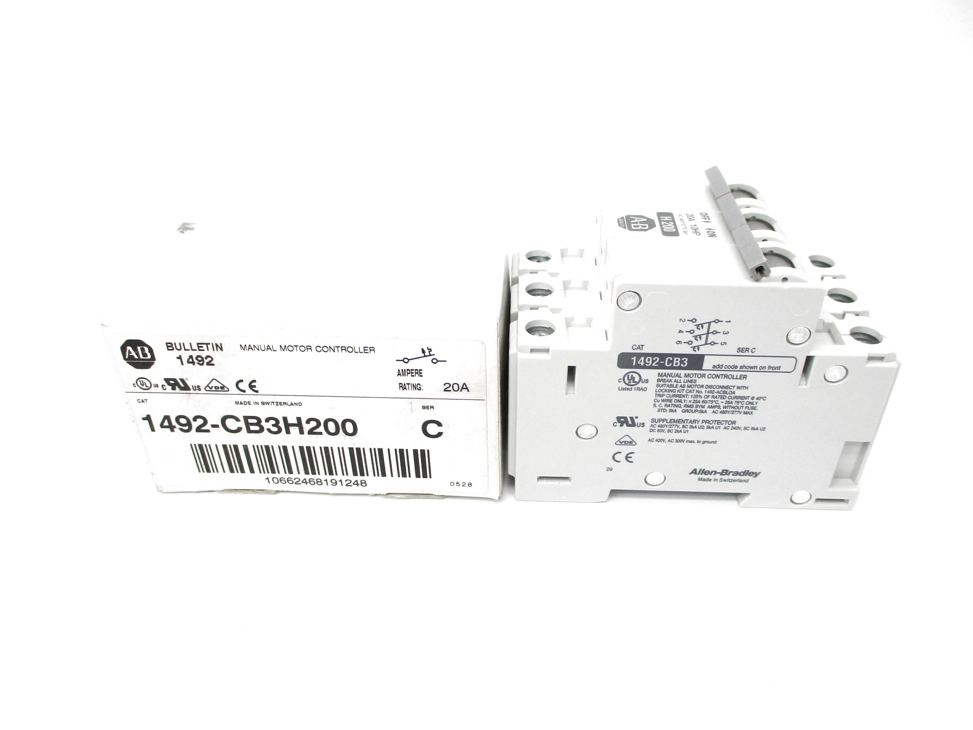 ALLEN BRADLEY 1492-CB3H200 SER. C 277V 20A (WH) NSMP